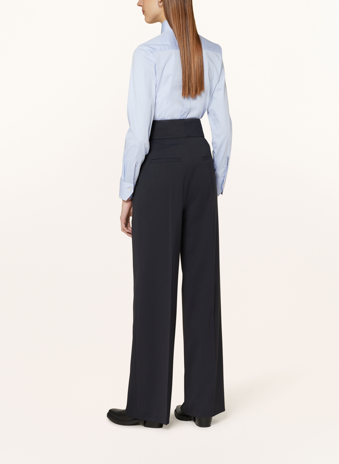 HUGO Wide leg trousers HIMIA, Color: DARK BLUE (Image 3)