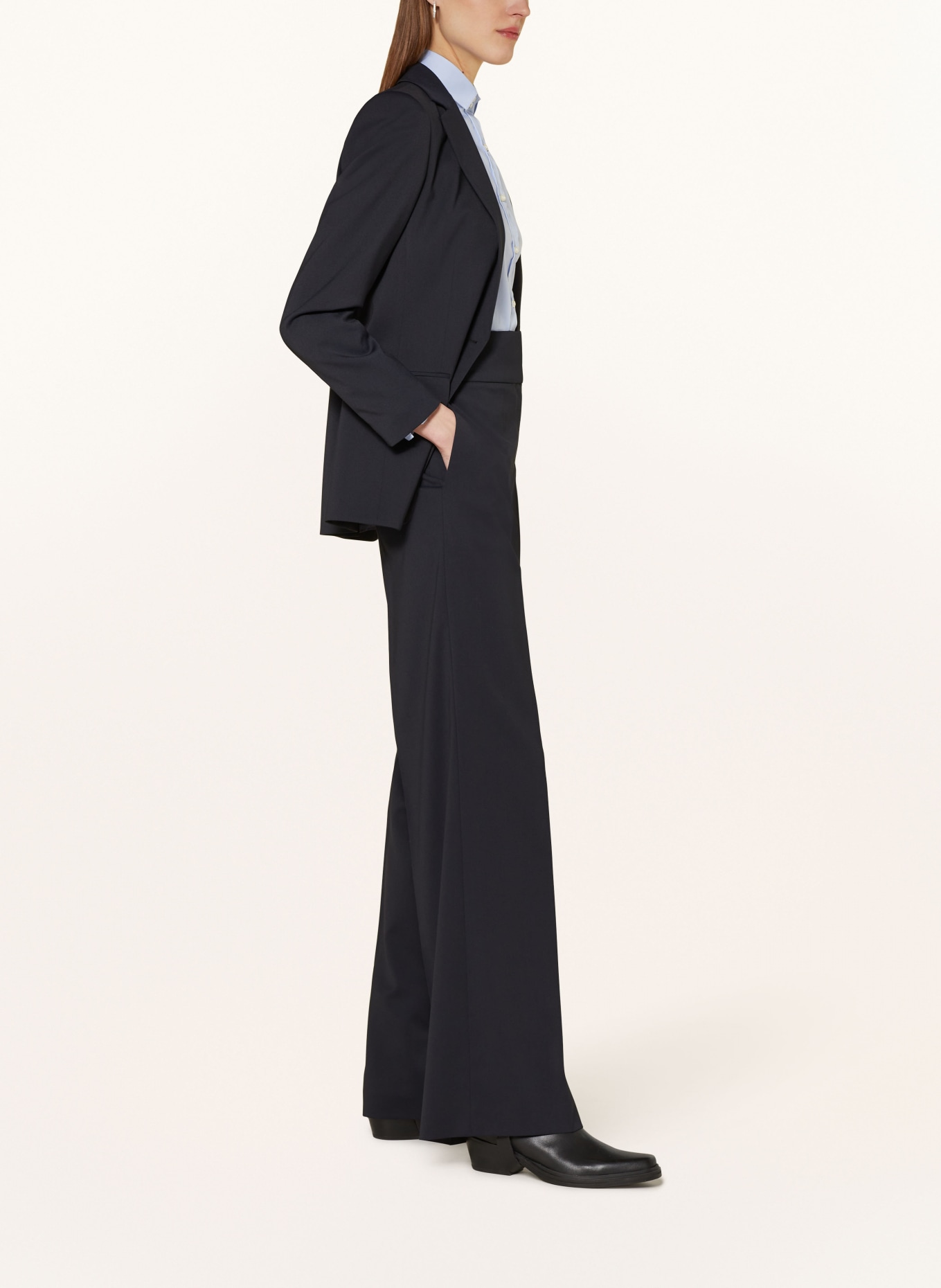 HUGO Wide leg trousers HIMIA, Color: DARK BLUE (Image 4)