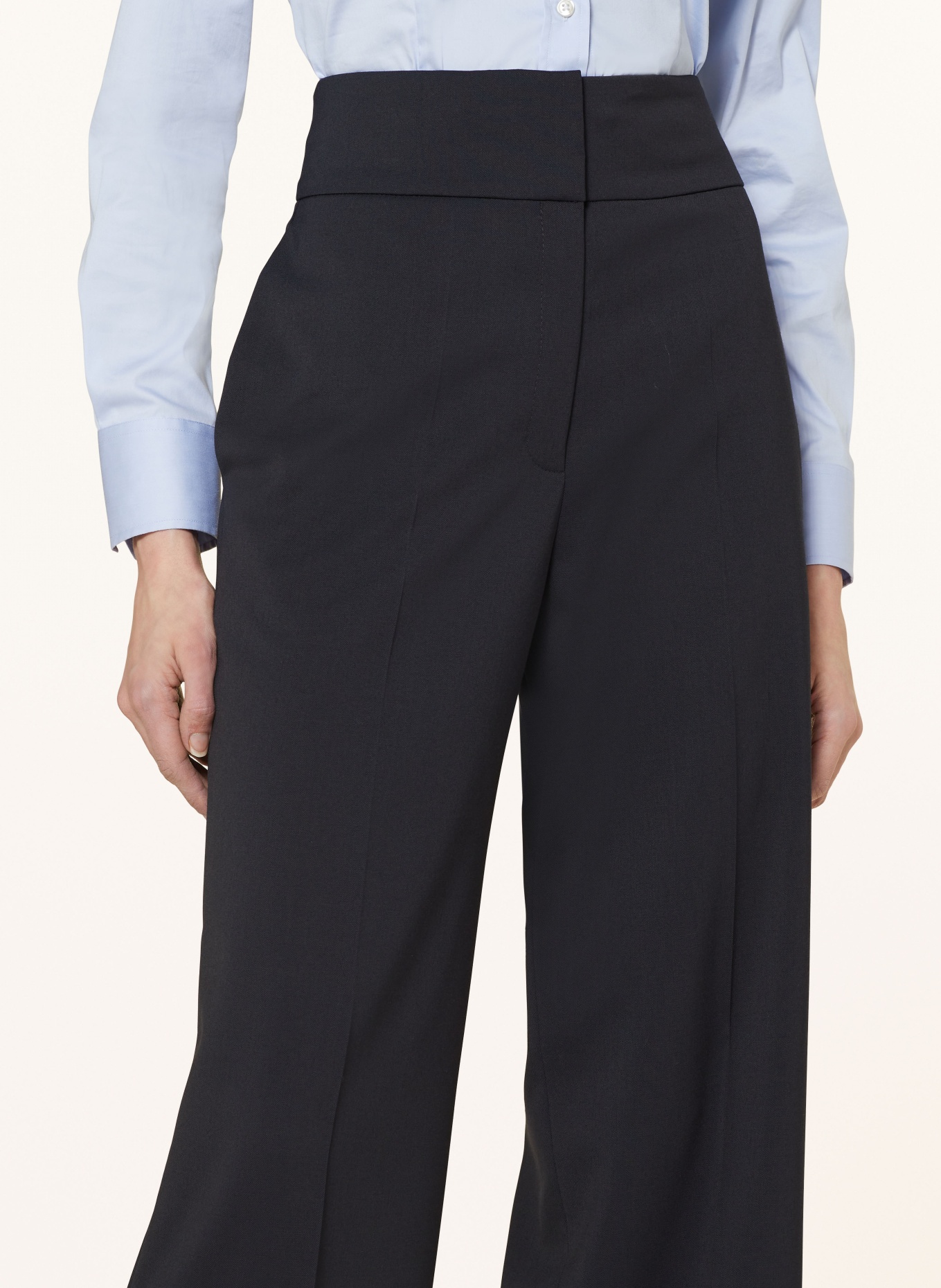 HUGO Wide leg trousers HIMIA, Color: DARK BLUE (Image 5)