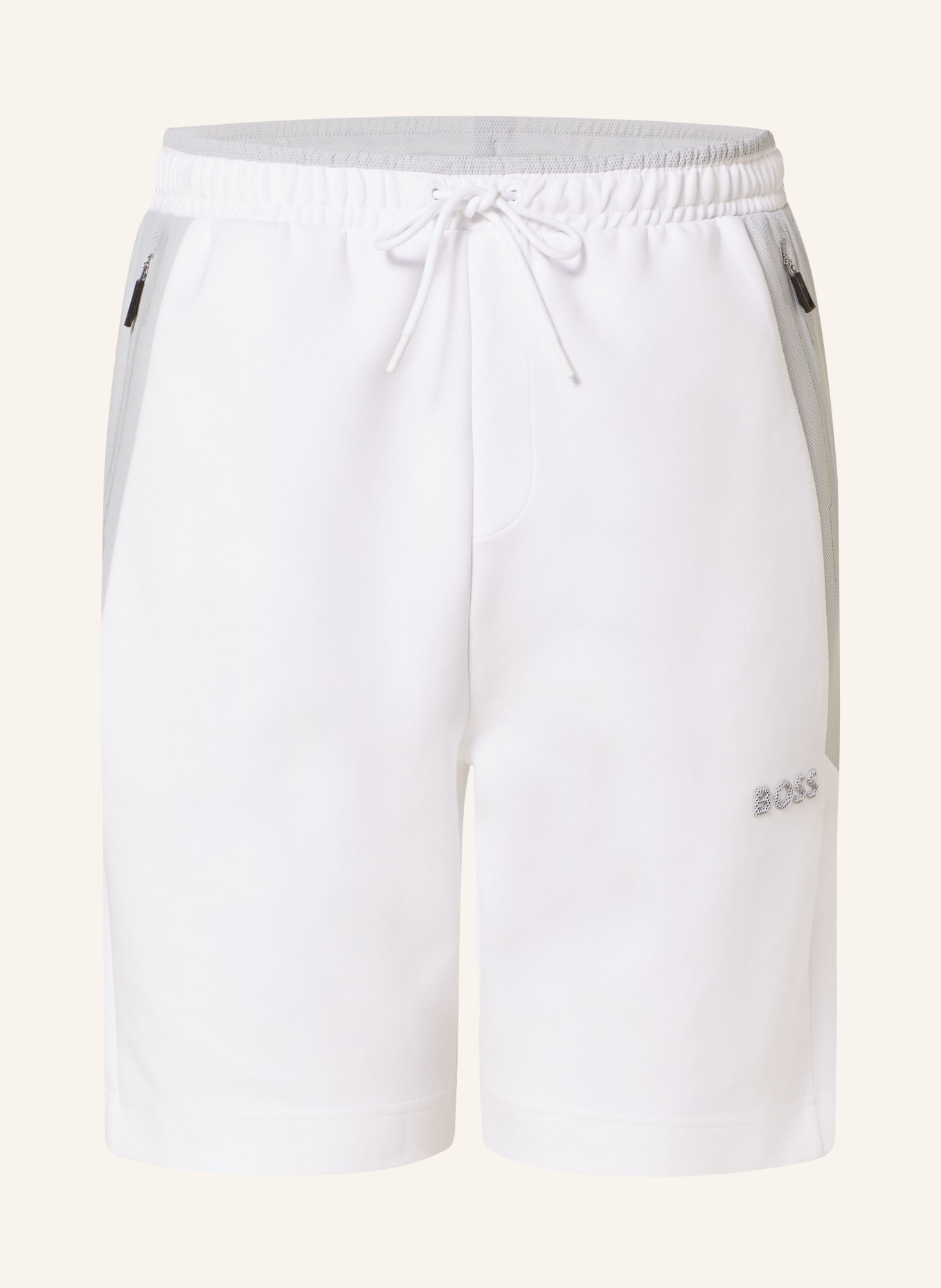 BOSS Sweat shorts HEADLO, Color: WHITE/ LIGHT GRAY (Image 1)