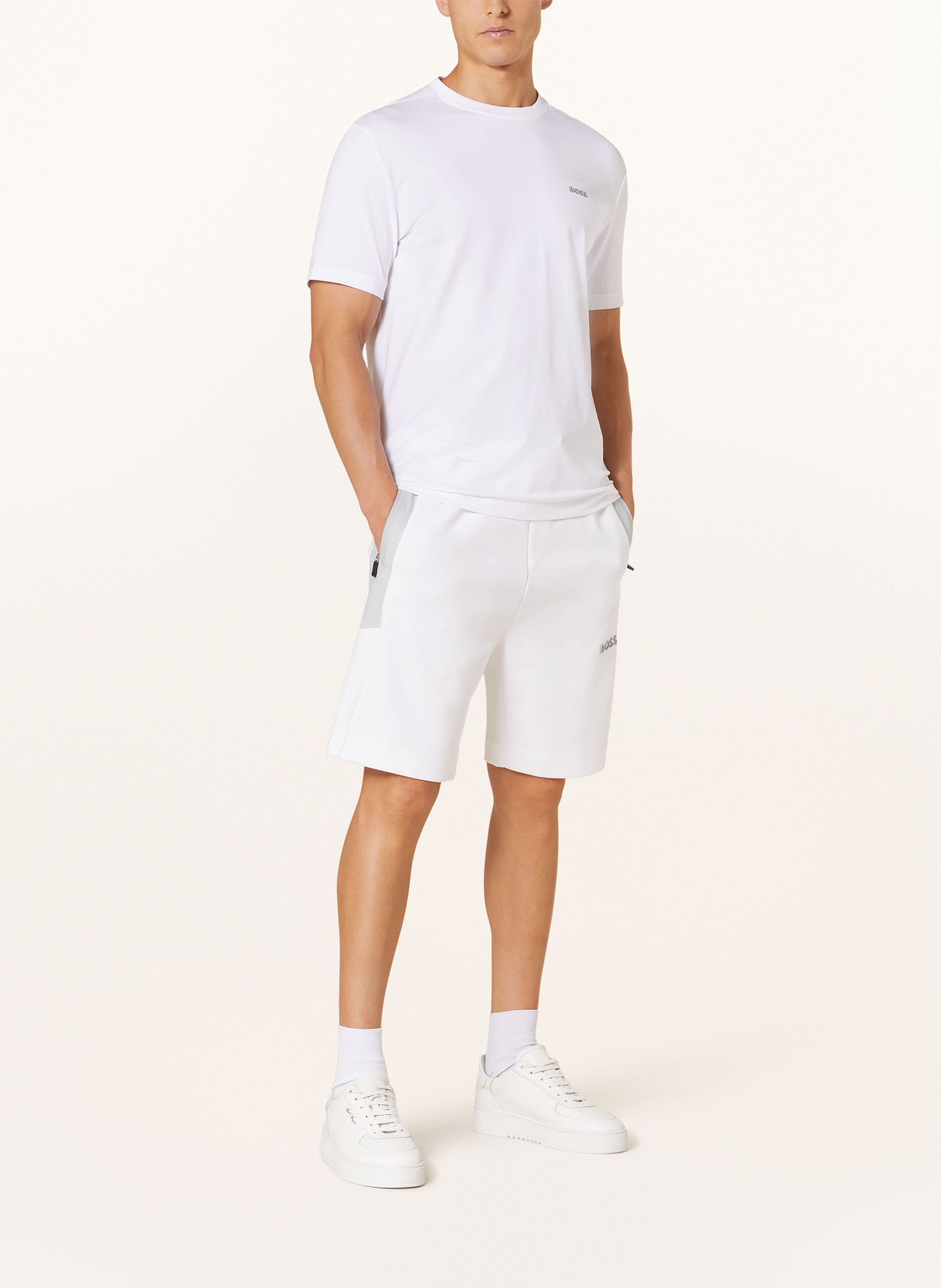 BOSS Sweat shorts HEADLO, Color: WHITE/ LIGHT GRAY (Image 2)
