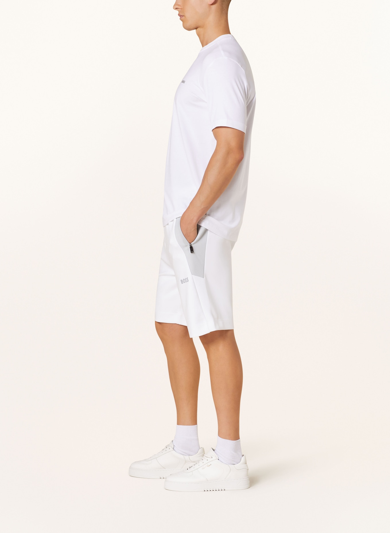 BOSS Sweat shorts HEADLO, Color: WHITE/ LIGHT GRAY (Image 4)