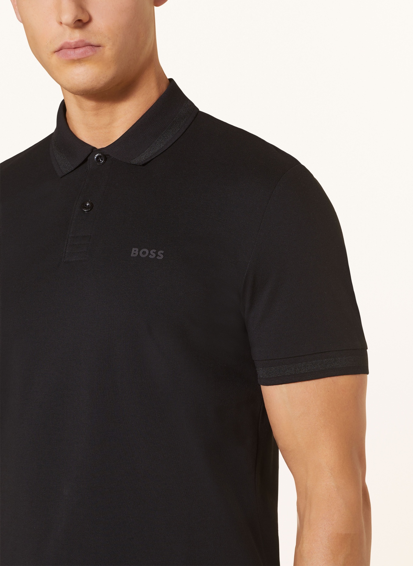BOSS Piqué-Poloshirt PIO Regular Fit, Farbe: SCHWARZ (Bild 4)