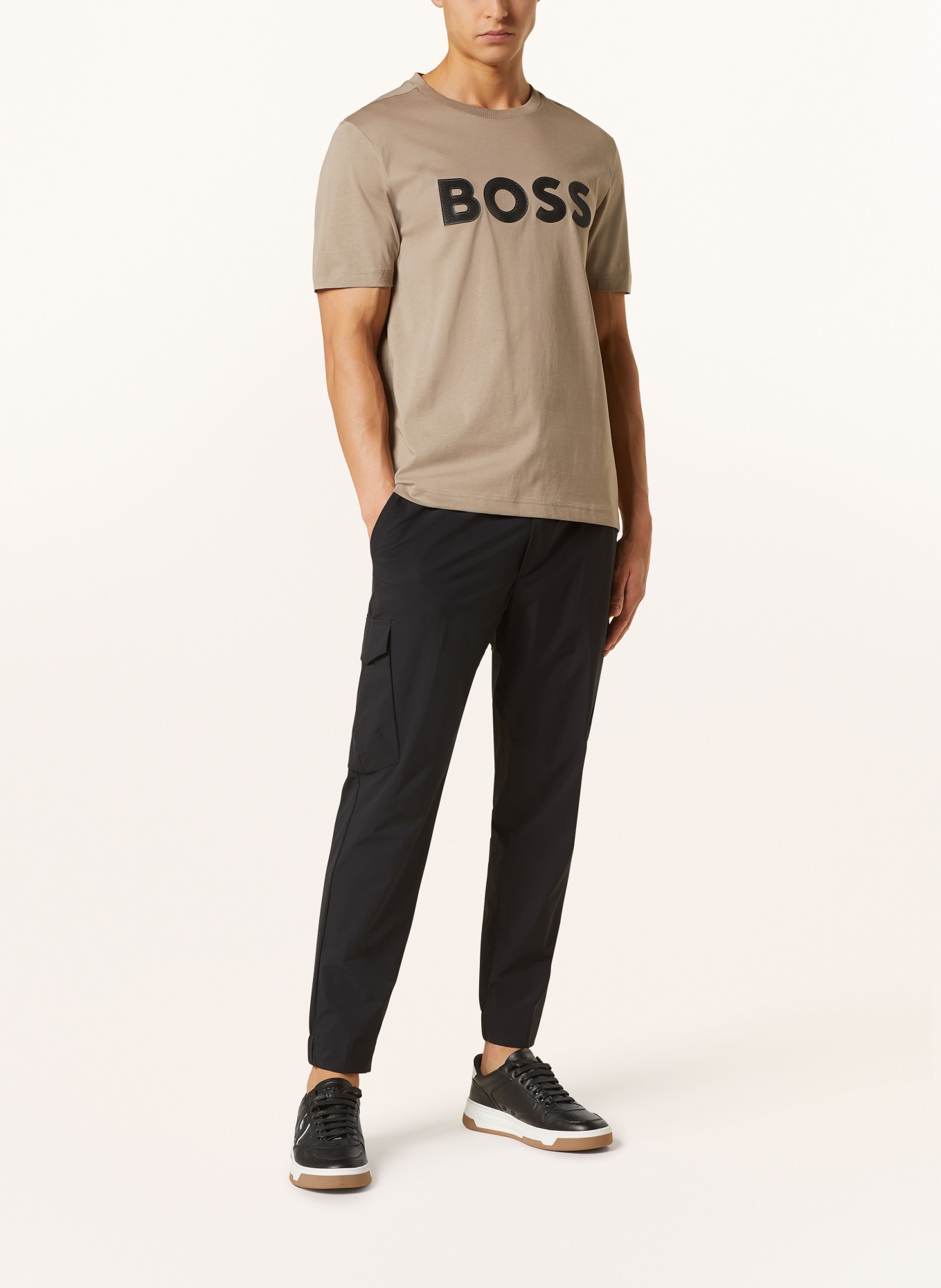 BOSS T-Shirt, Farbe: TAUPE/ SCHWARZ (Bild 2)
