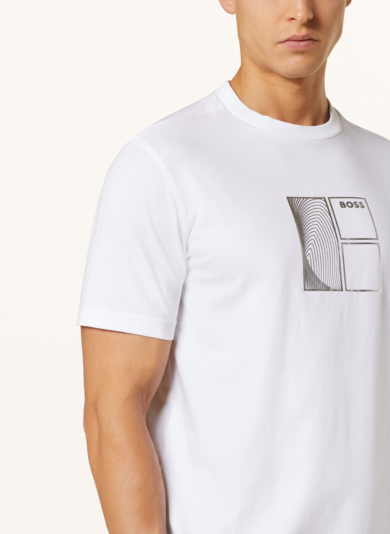 BOSS T-Shirt, Farbe: WEISS/ SILBER (Bild 4)