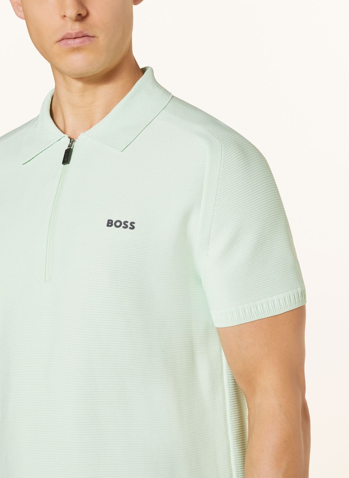 BOSS Strick-Poloshirt ZAYNO, Farbe: HELLGRÜN (Bild 4)