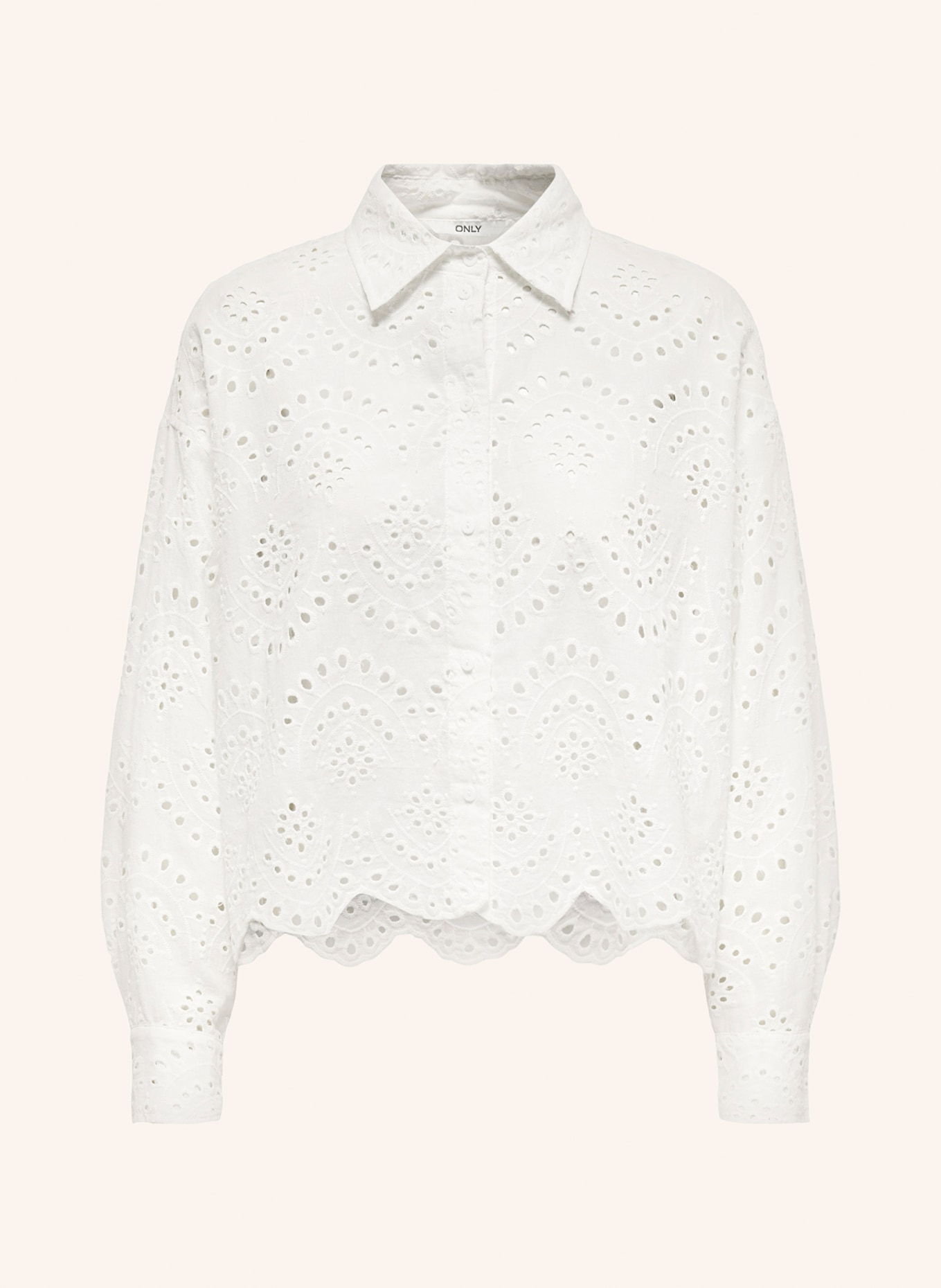 ONLY Shirt blouse with broderie anglaise, Color: ECRU (Image 1)