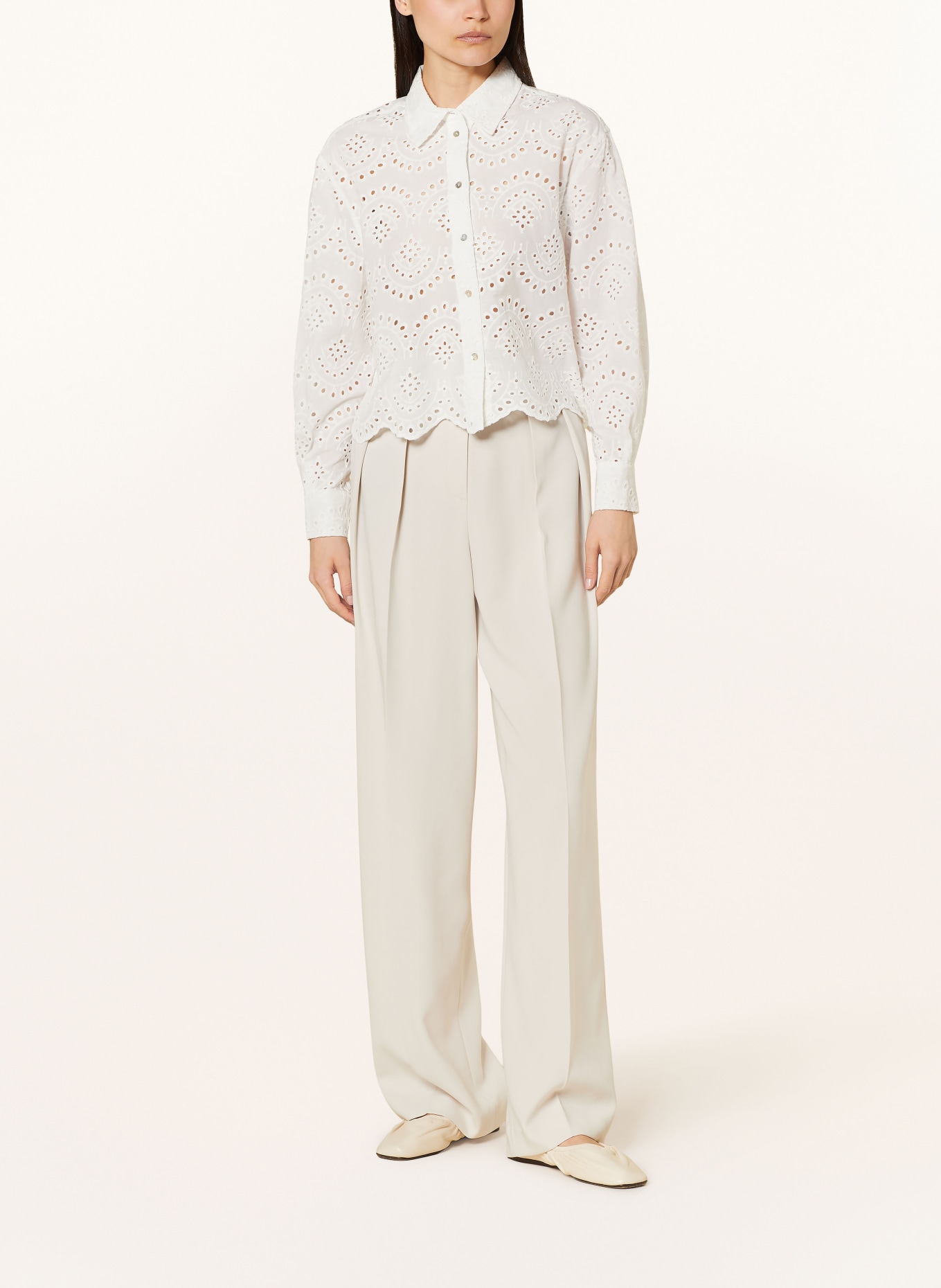 ONLY Shirt blouse with broderie anglaise, Color: ECRU (Image 2)
