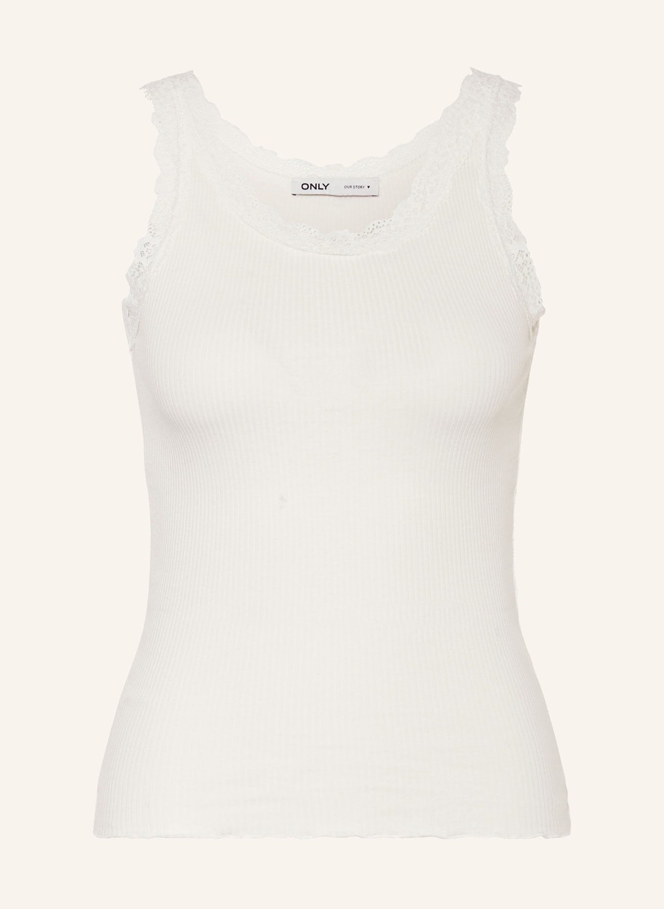ONLY Top with lace, Color: WHITE (Image 1)