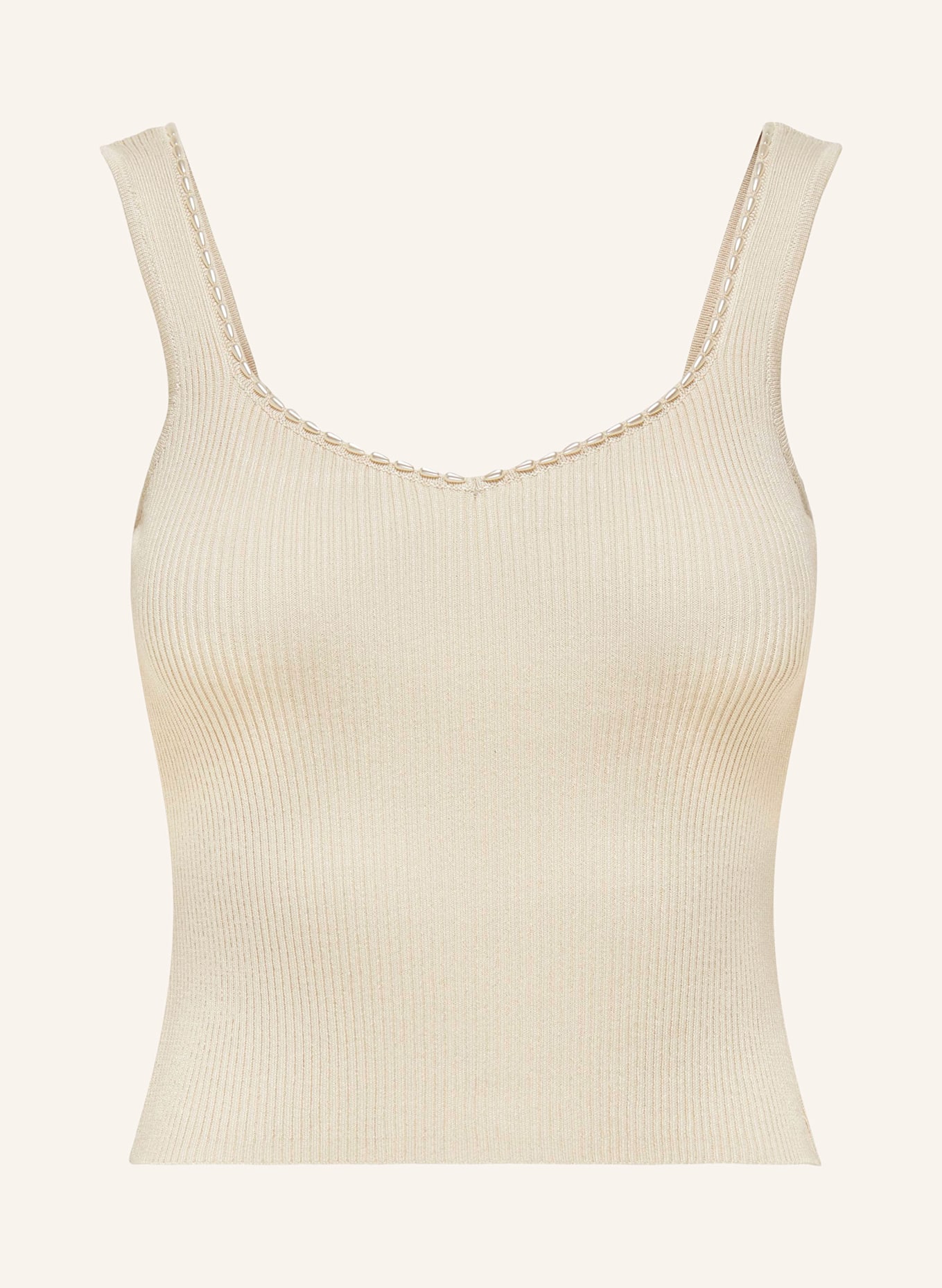 ONLY Cropped top with decorative beads, Color: CREAM (Image 1)
