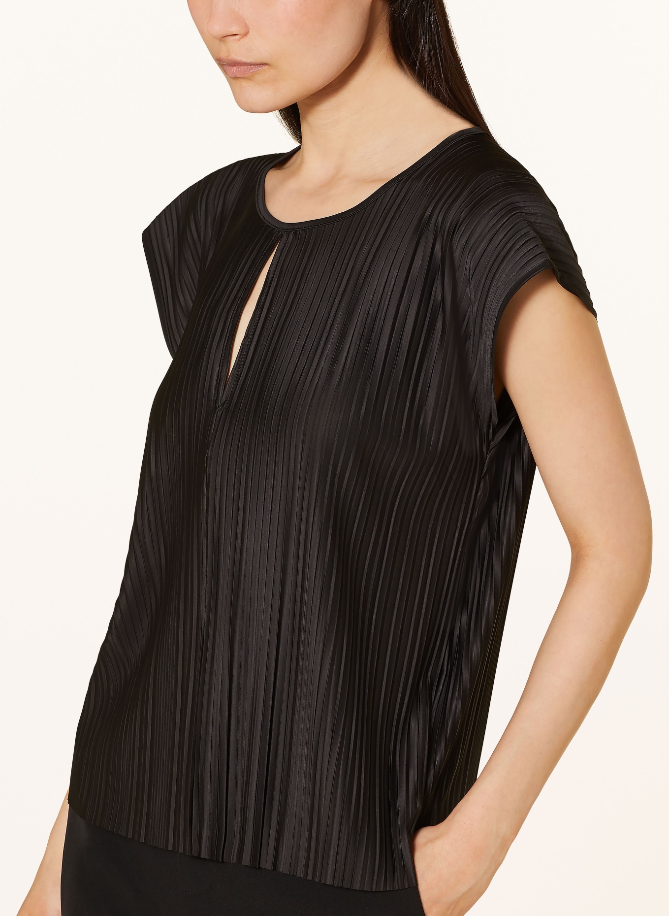 ONLY Shirt blouse with pleats, Color: BLACK (Image 4)