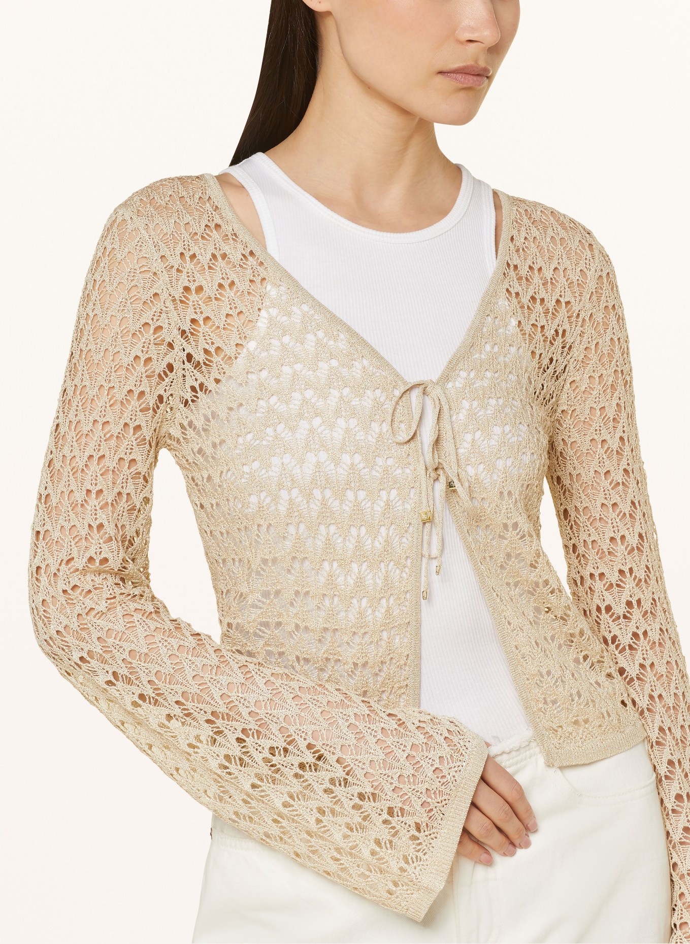 GUESS Cardigan CLARISSA with glitter thread, Color: GOLD (Image 4)