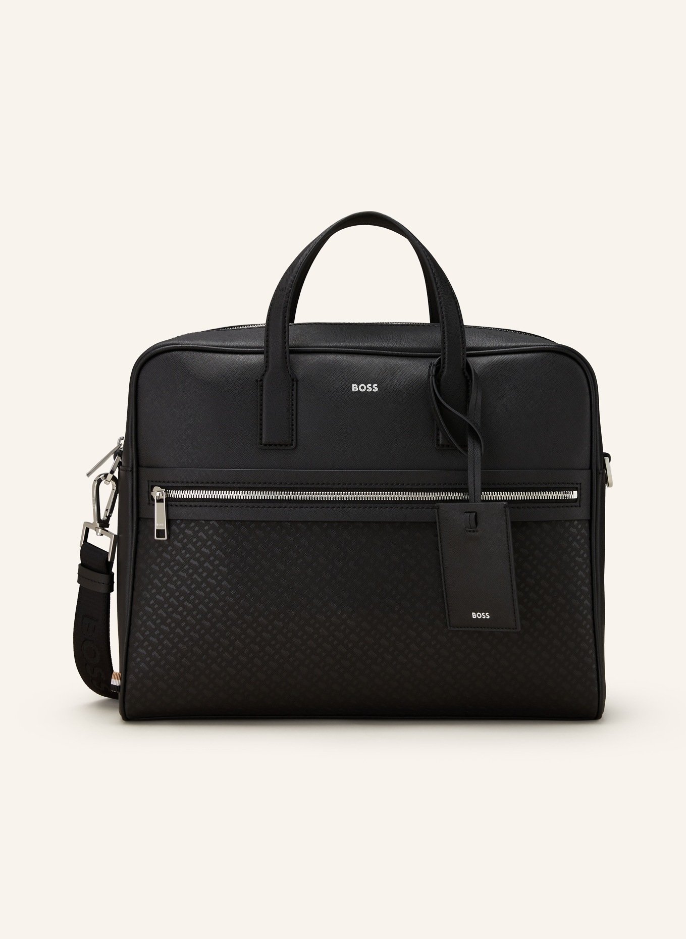BOSS Laptop bag ZAIR made of saffiano, Color: BLACK (Image 1)