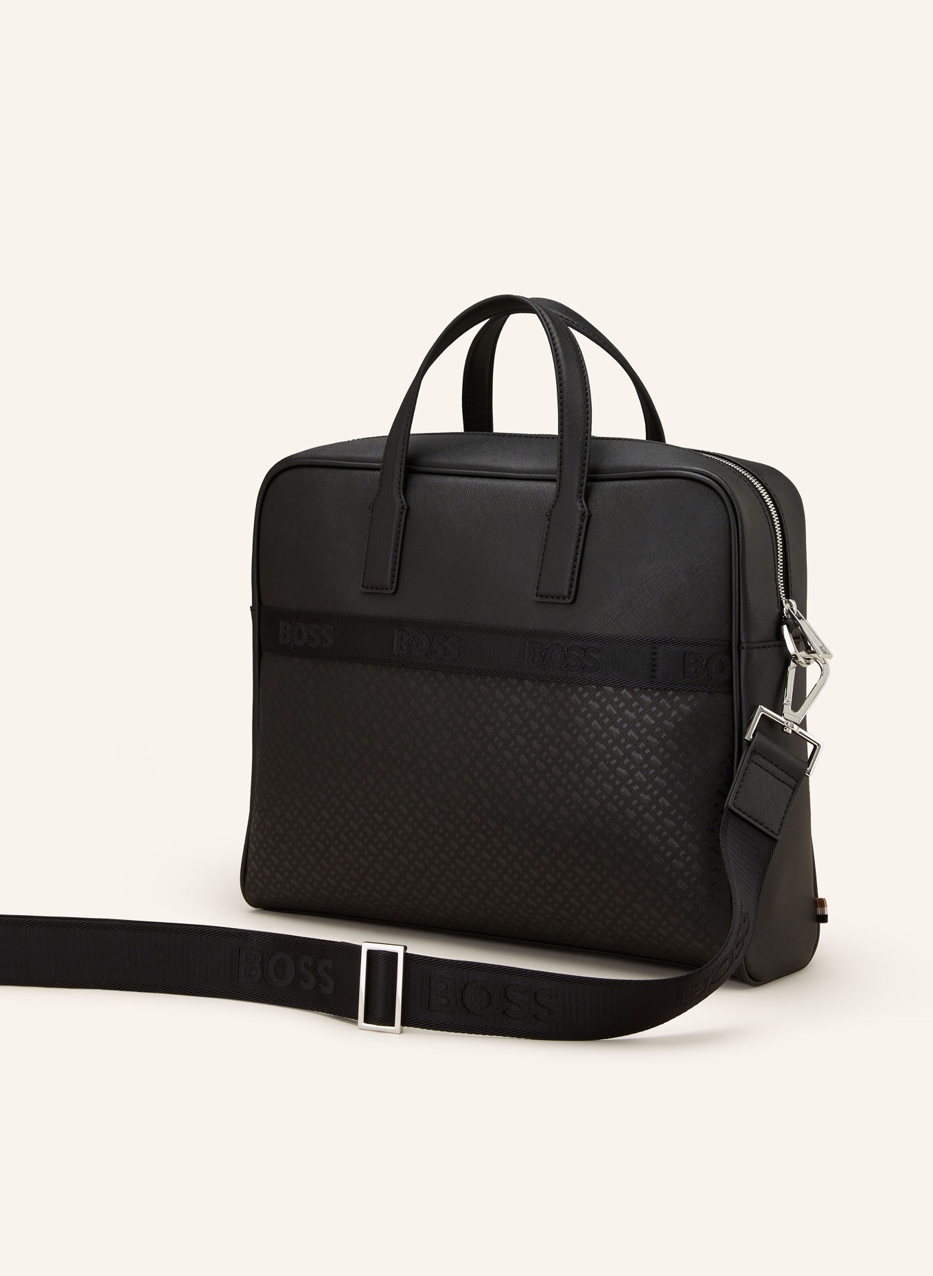 BOSS Laptop bag ZAIR made of saffiano, Color: BLACK (Image 2)
