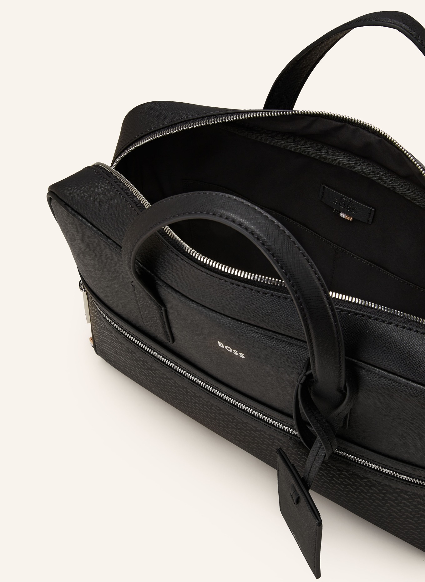BOSS Laptop bag ZAIR made of saffiano, Color: BLACK (Image 3)