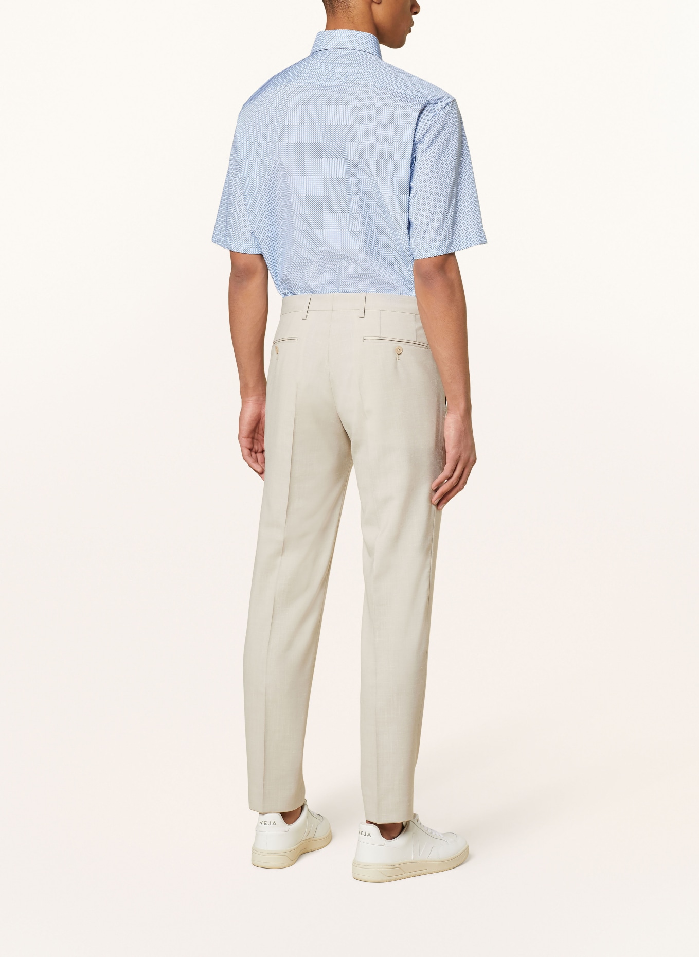 OLYMP Kurzarm-Hemd Luxor comfort fit: HELLBLAU / WEISS