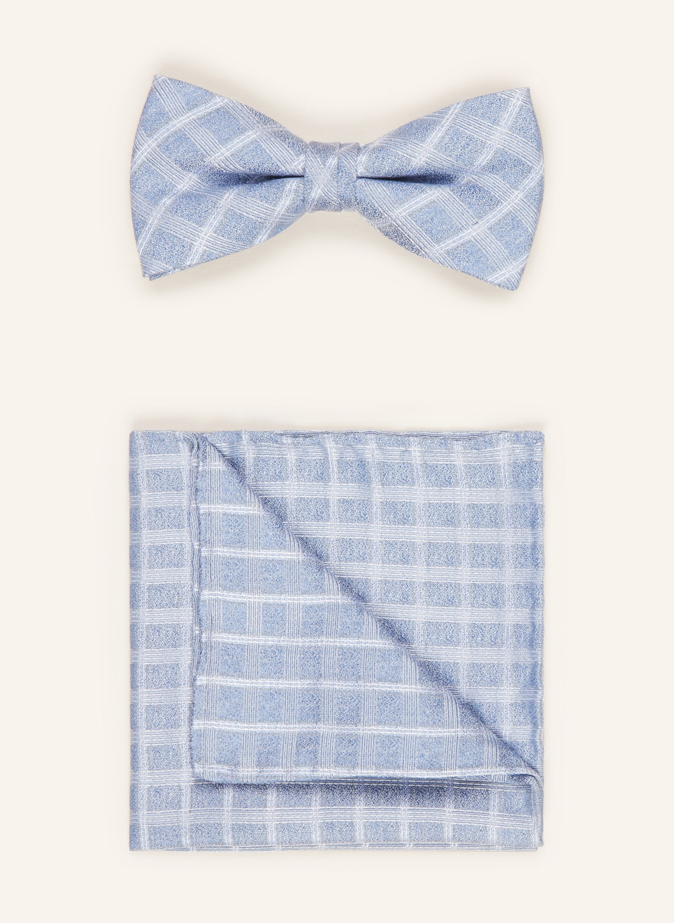 OLYMP Zestaw: mucha z poszetką: JASNONIEBIESKI / BIAŁY