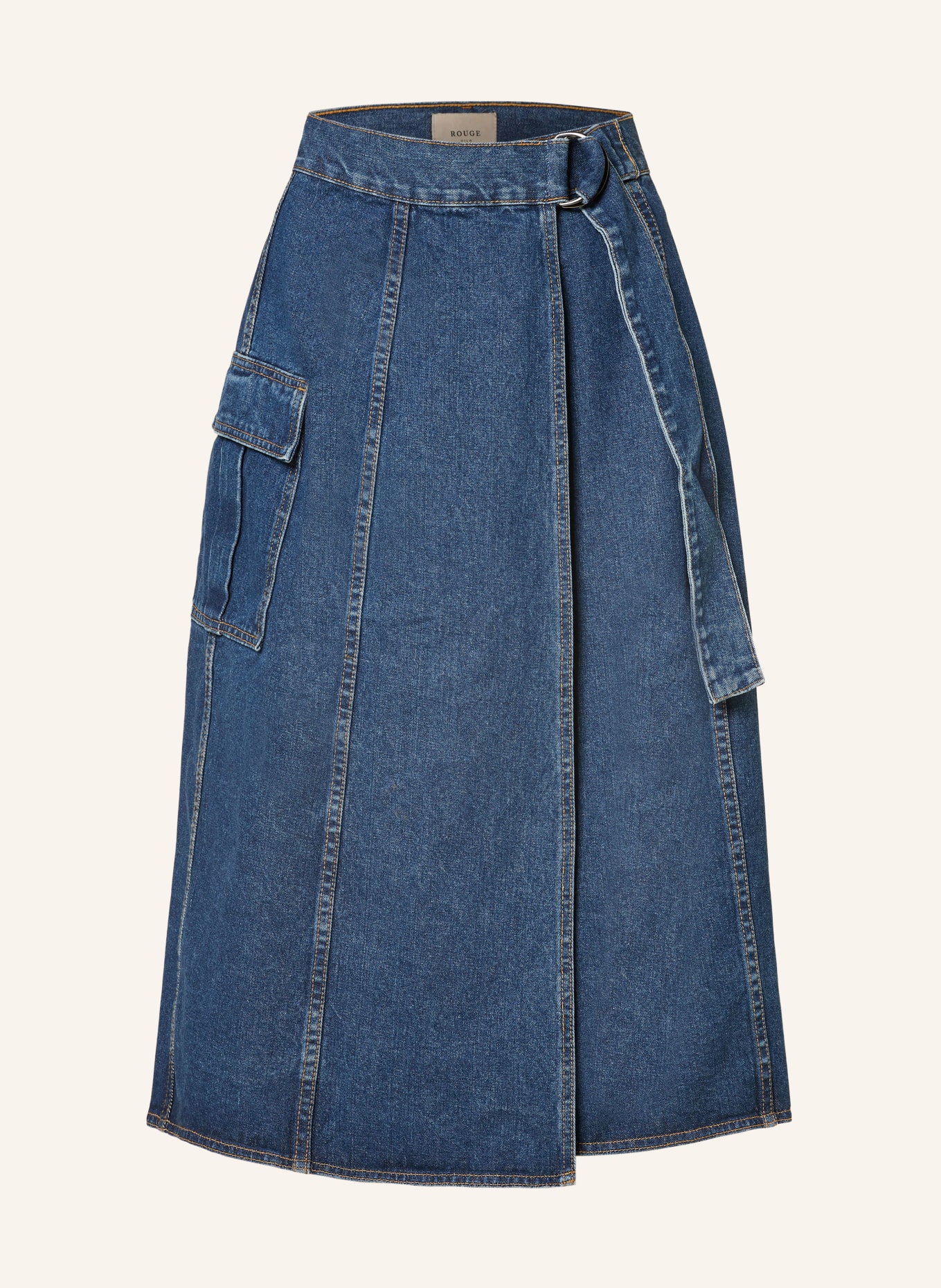 ROUGE VILA Spódnica bojówka jeansowa, Kolor: MEDIUM BLUE DENIM (Obrazek 1)