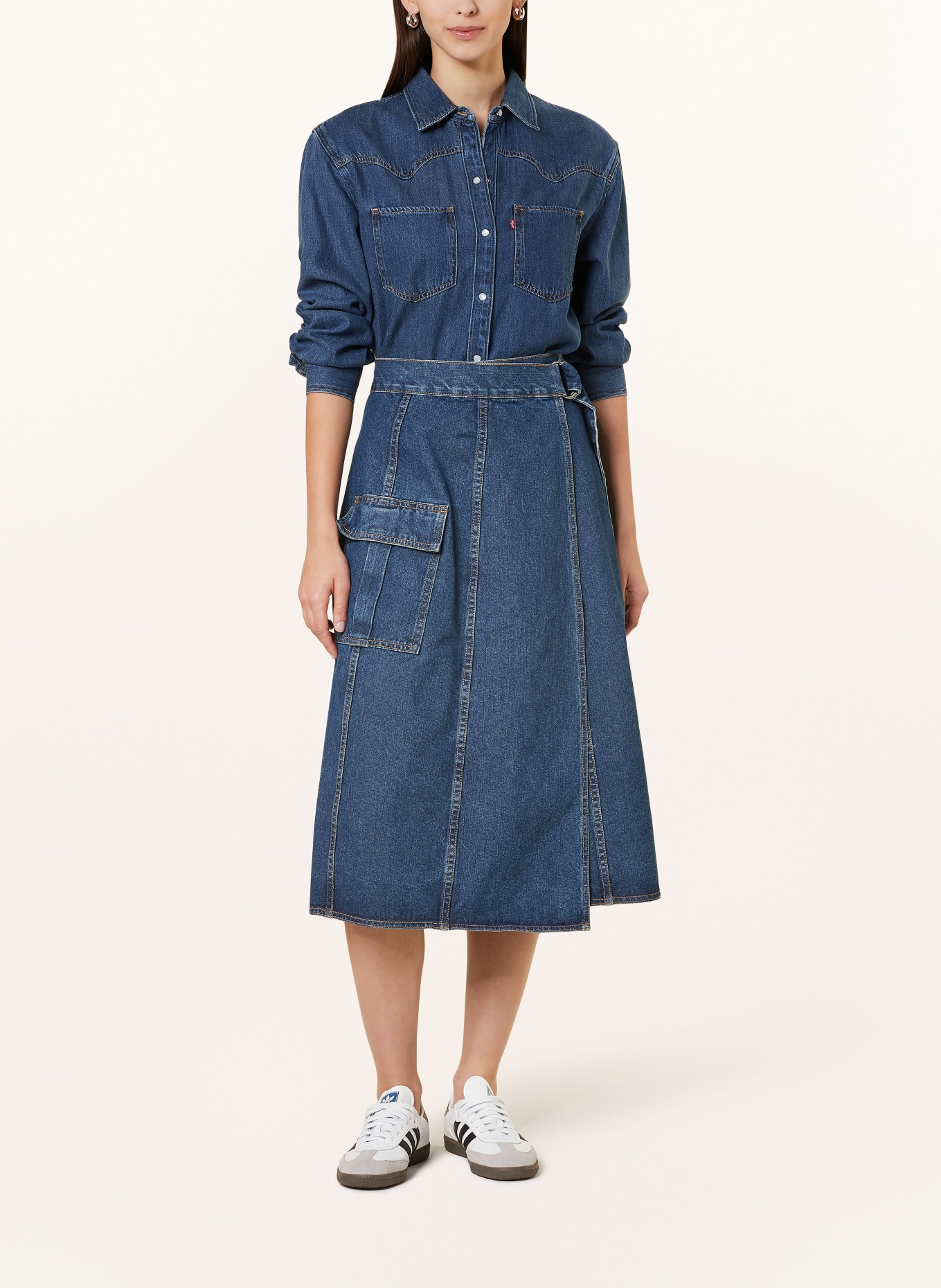 ROUGE VILA Denim cargo skirt, Color: MEDIUM BLUE DENIM (Image 2)