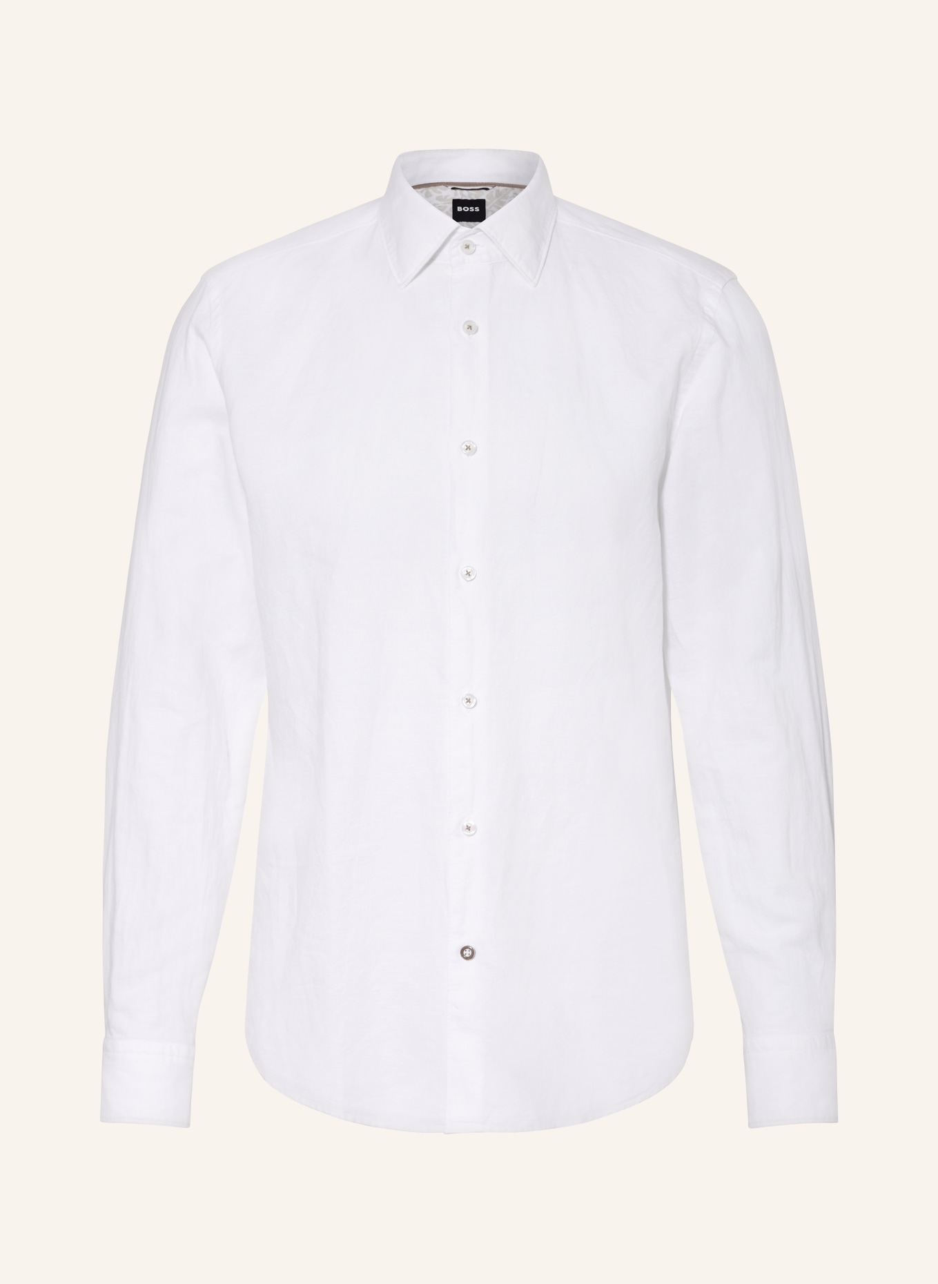 BOSS Shirt HAL casual fit with linen, Color: WHITE (Image 1)