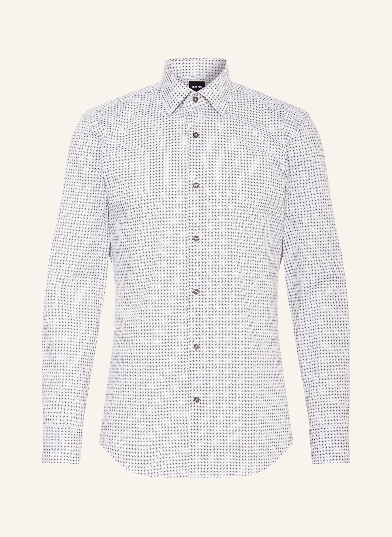 BOSS Shirt HANK slim fit, Color: WHITE/ GREEN (Image 1)