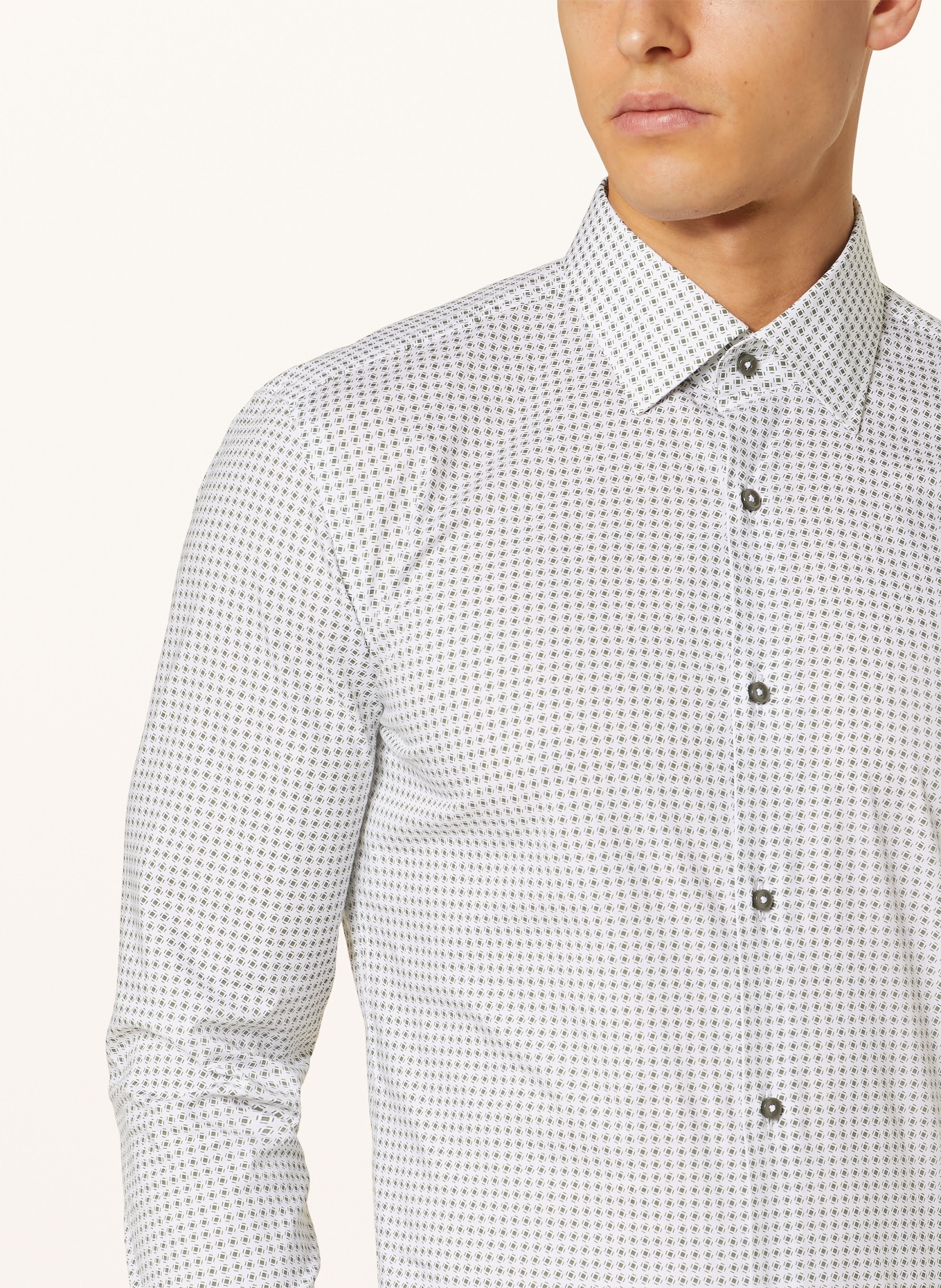 BOSS Shirt HANK slim fit, Color: WHITE/ GREEN (Image 4)