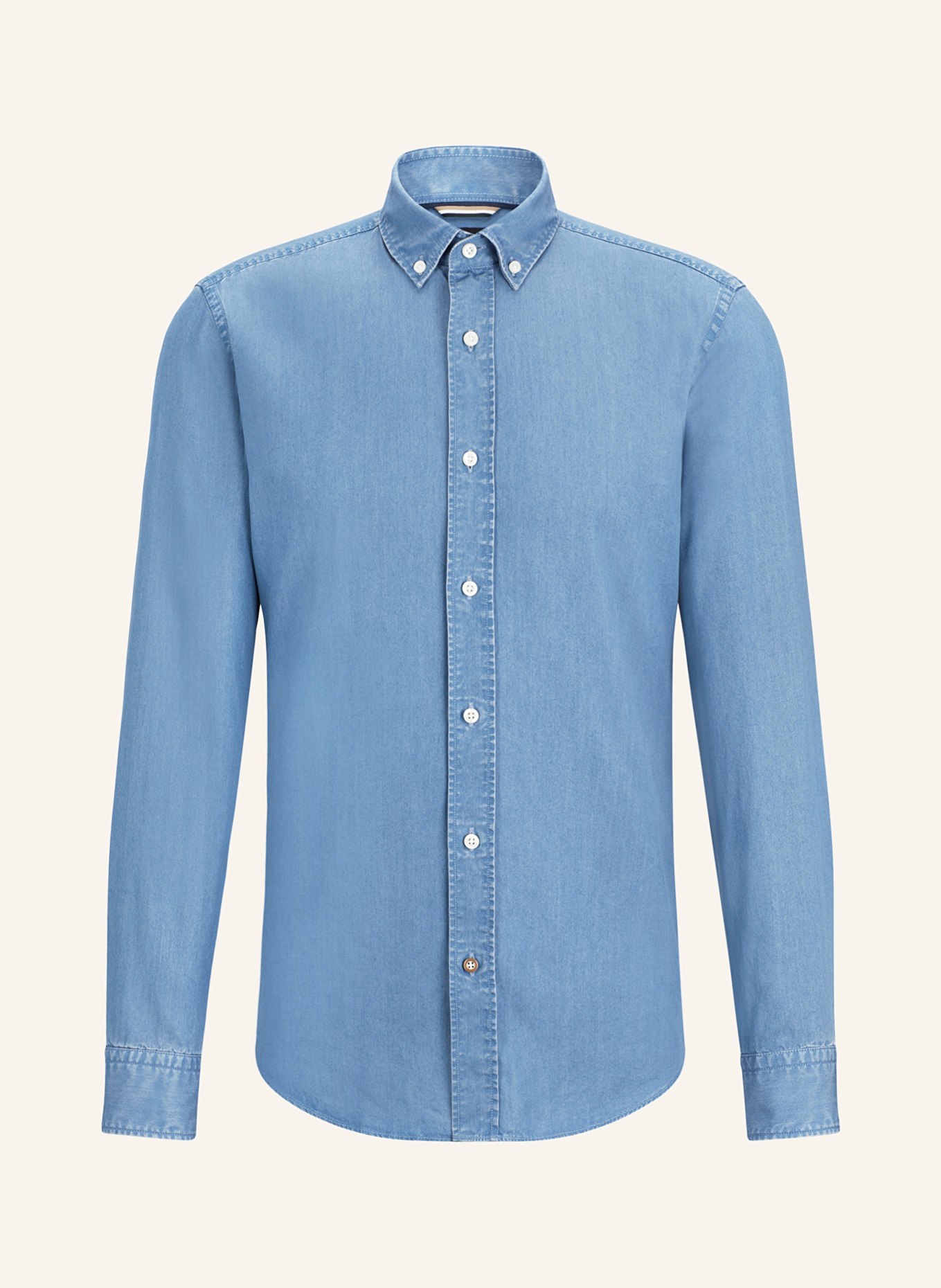 BOSS Shirt casual fit in denim look, Color: BLUE (Image 1)