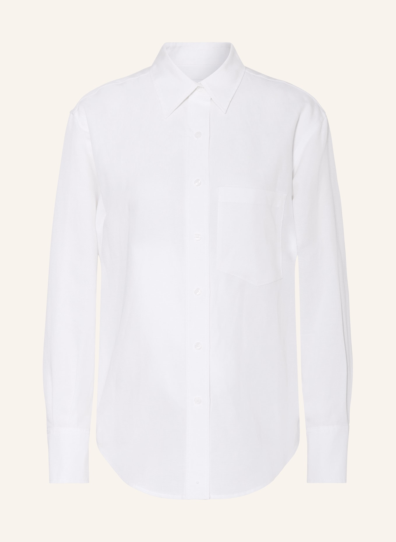 Calvin Klein Košilová halenka s příměsí lnu, Barva: BÍLÁ (Obrázek 1)