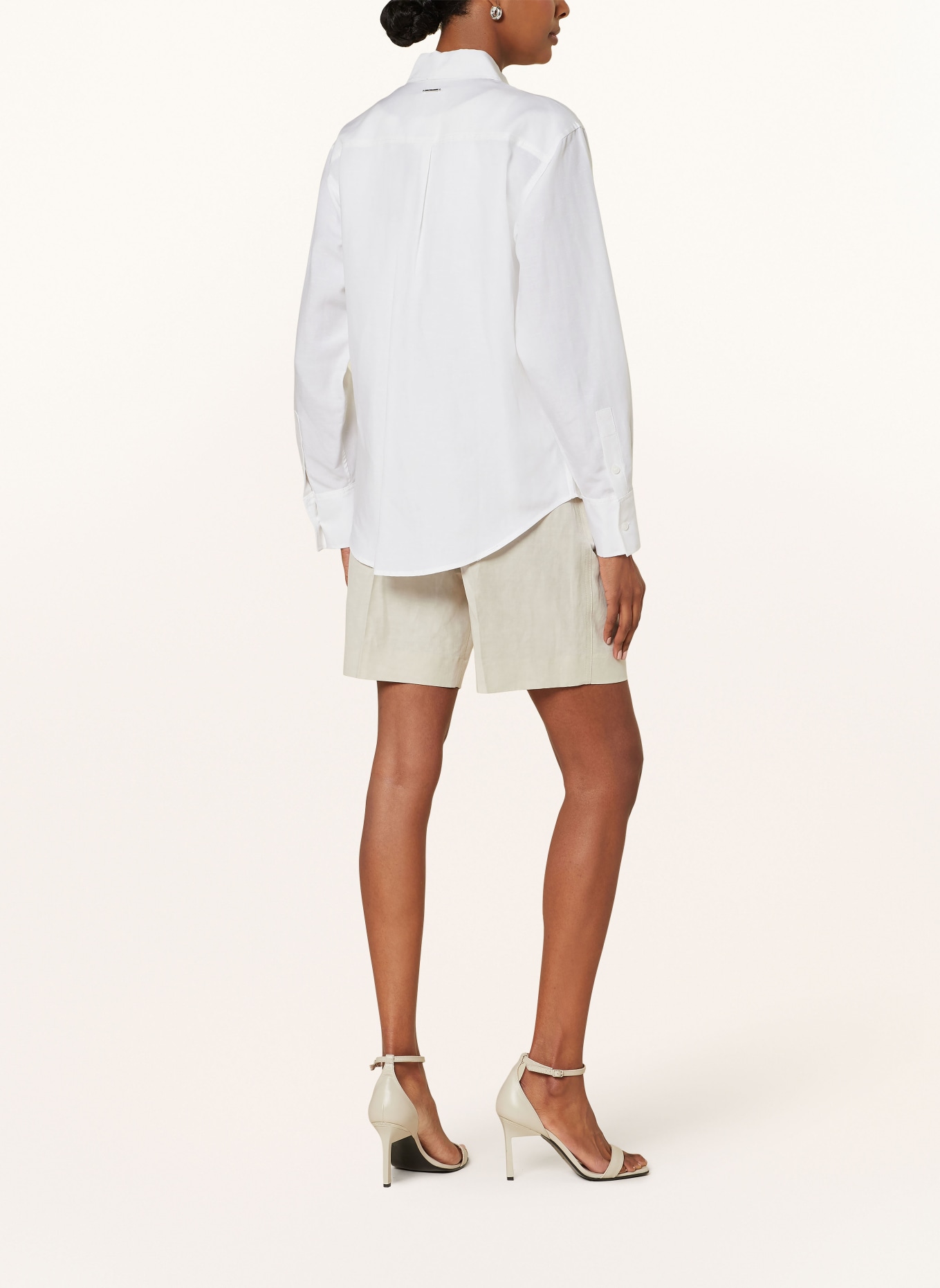 Calvin Klein Shirt blouse with linen, Color: WHITE (Image 3)