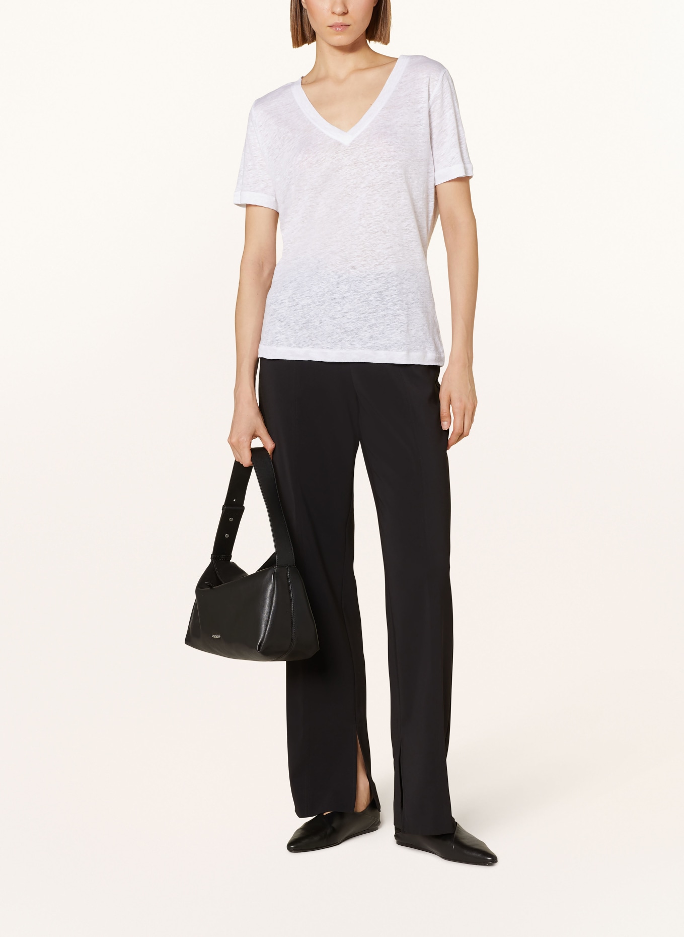 Calvin Klein T-shirt made of linen, Color: WHITE (Image 2)