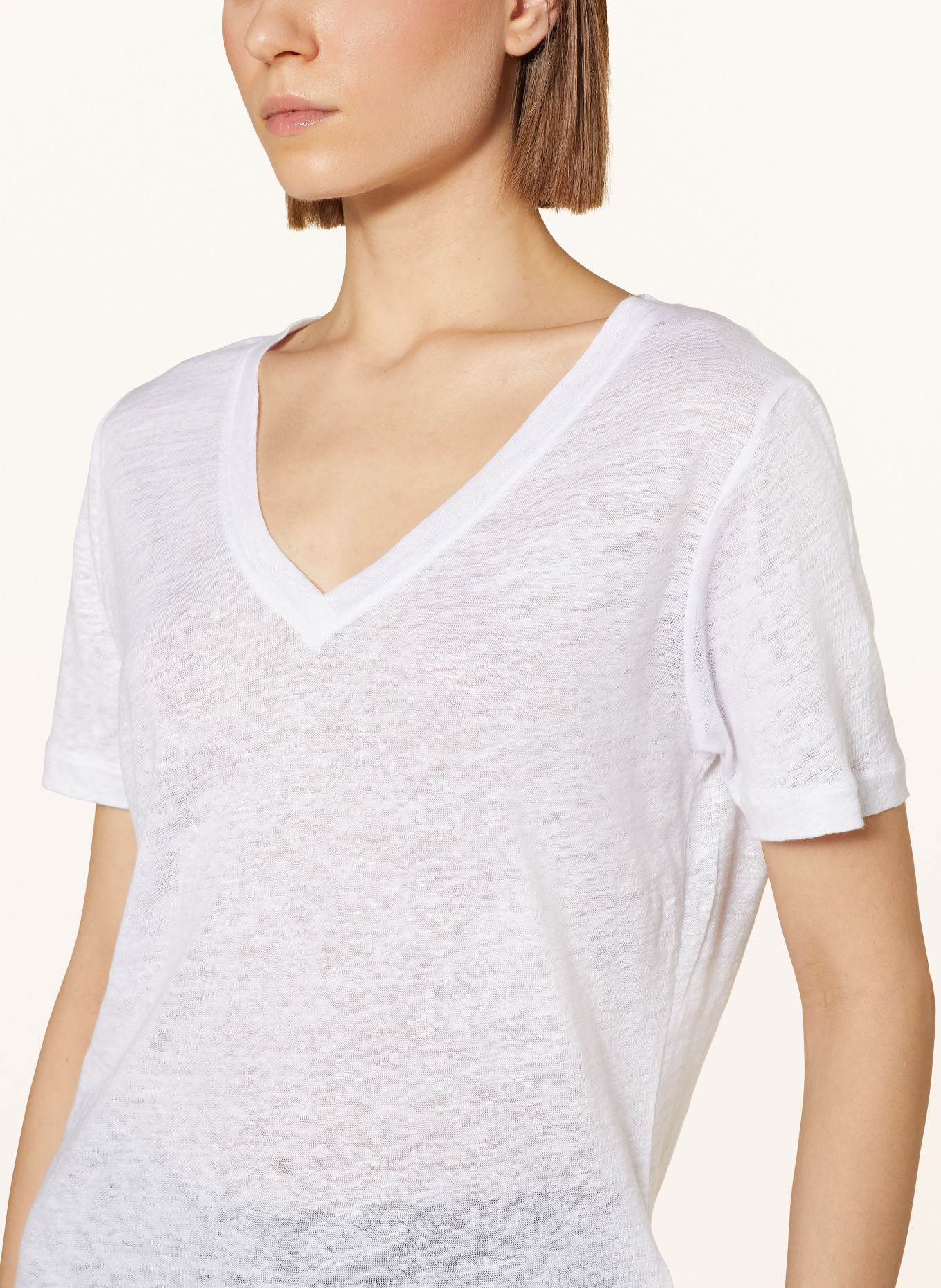 Calvin Klein T-shirt made of linen, Color: WHITE (Image 4)