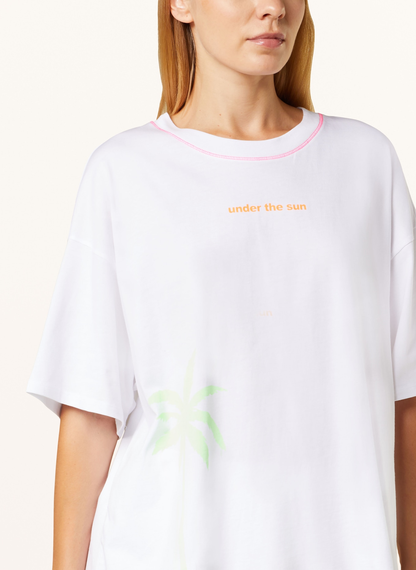 yippie hippie T-shirt, Color: WHITE/ NEON GREEN/ NEON PINK (Image 4)