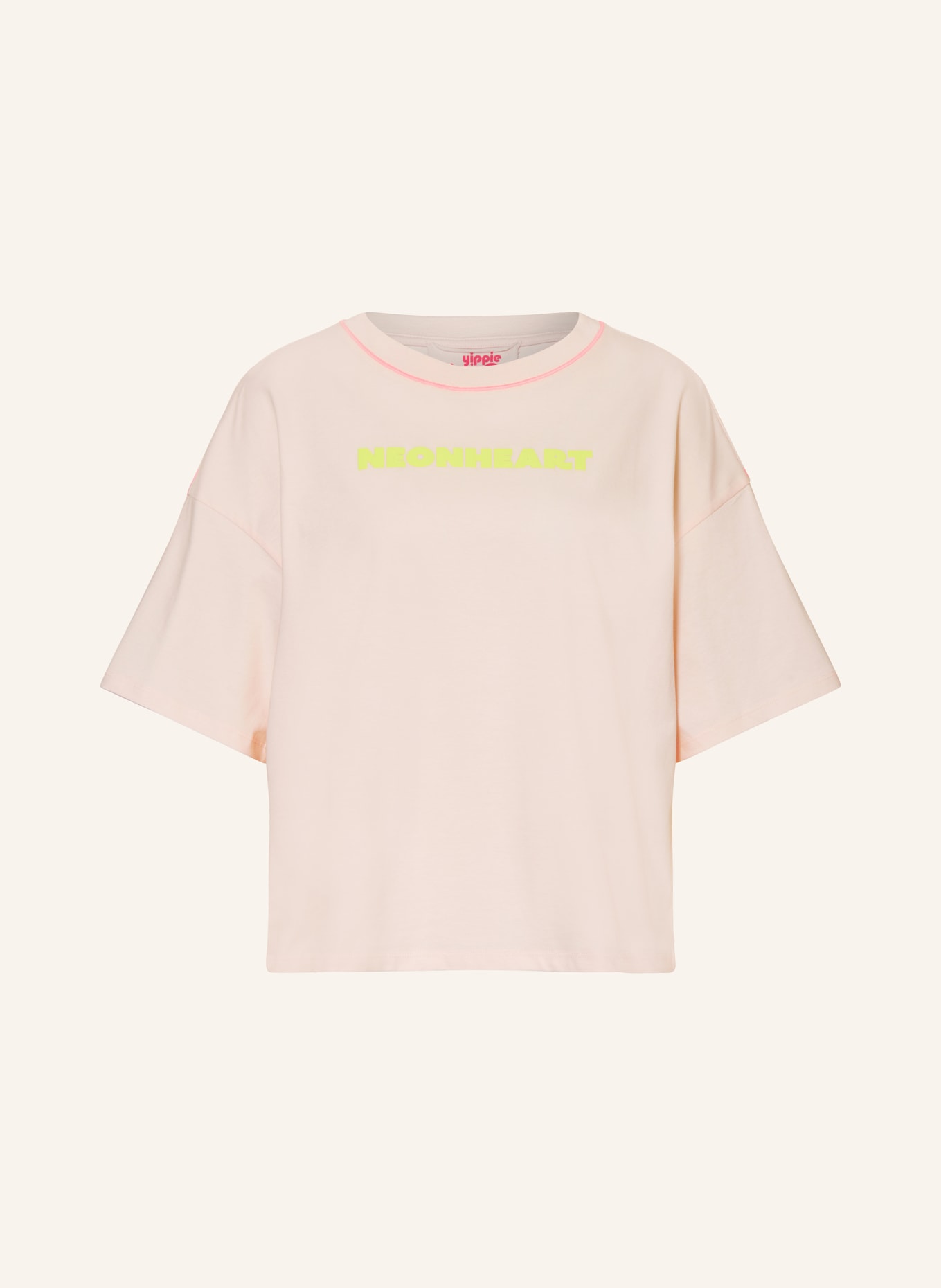 yippie hippie T-shirt, Color: PINK/ NEON PINK (Image 1)