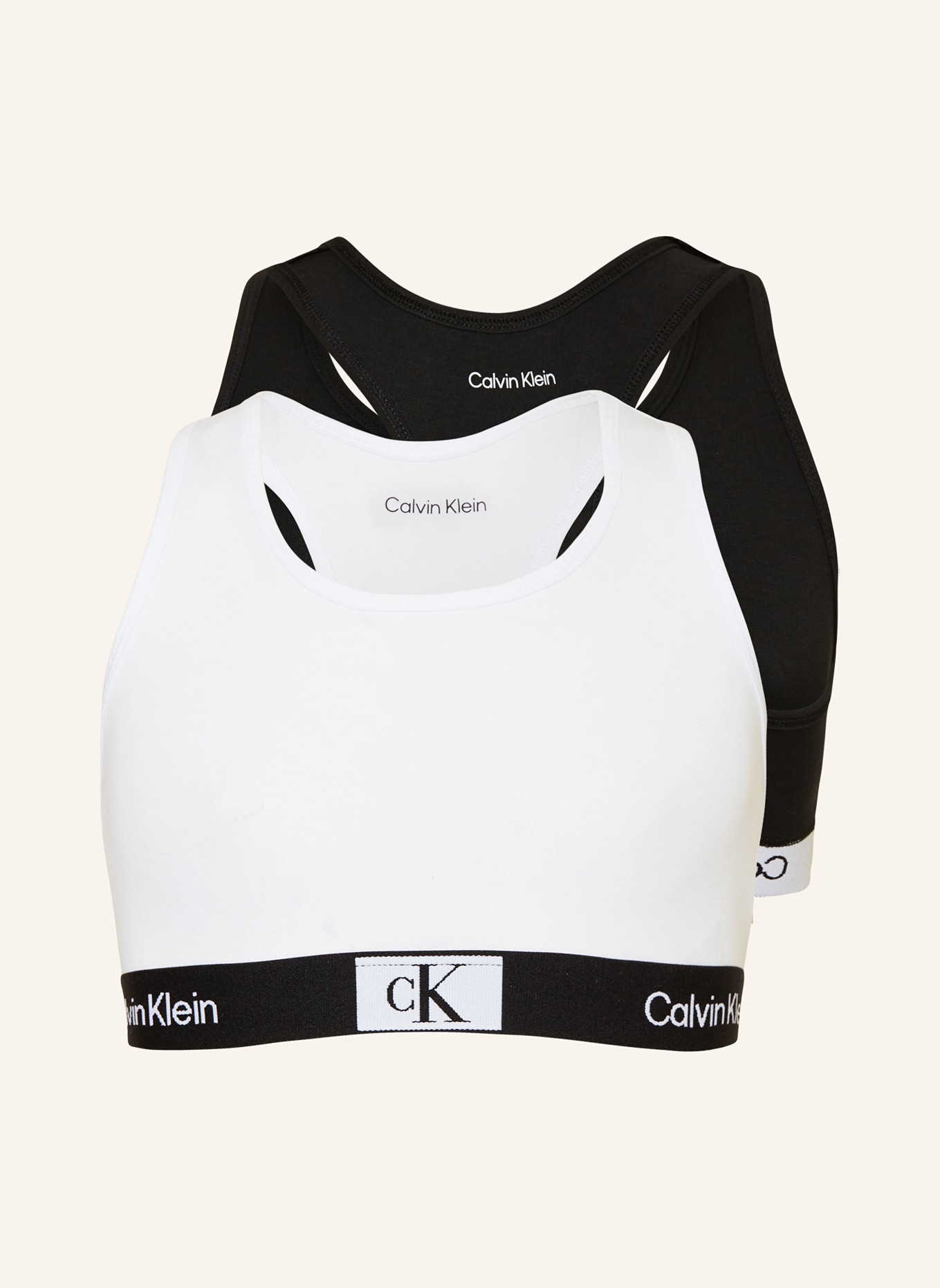 Calvin Klein Biustonosz bustier CK96, 2 szt., Kolor: CZARNY/ BIAŁY (Obrazek 1)