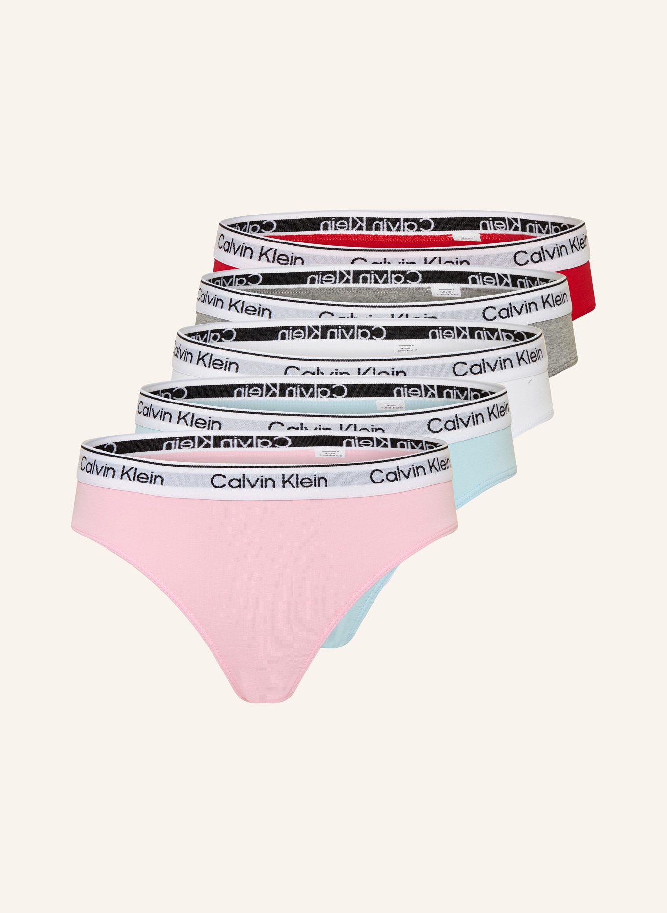 Calvin Klein 5er-Pack Slips MODERN COTTON, Farbe: ROSA/ ROT/ GRAU (Bild 1)