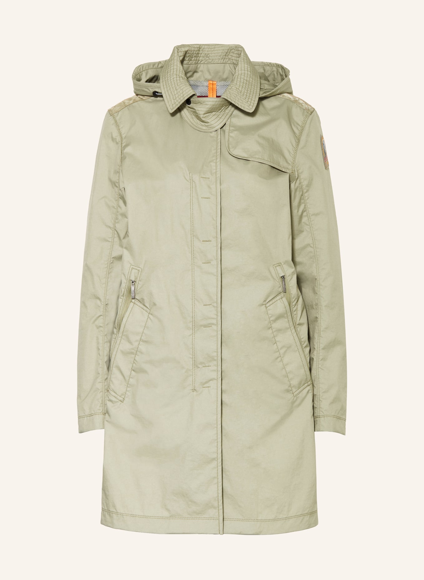 PARAJUMPERS Kabát AVERY s odnímatelnou kapucí, Barva: SVĚTLE ZELENÁ (Obrázek 1)