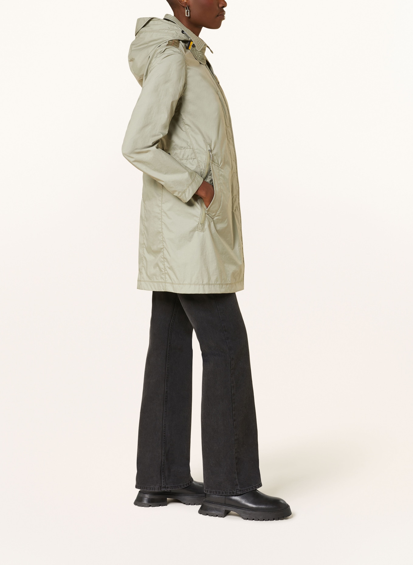 PARAJUMPERS Kabát AVERY s odnímatelnou kapucí, Barva: SVĚTLE ZELENÁ (Obrázek 4)