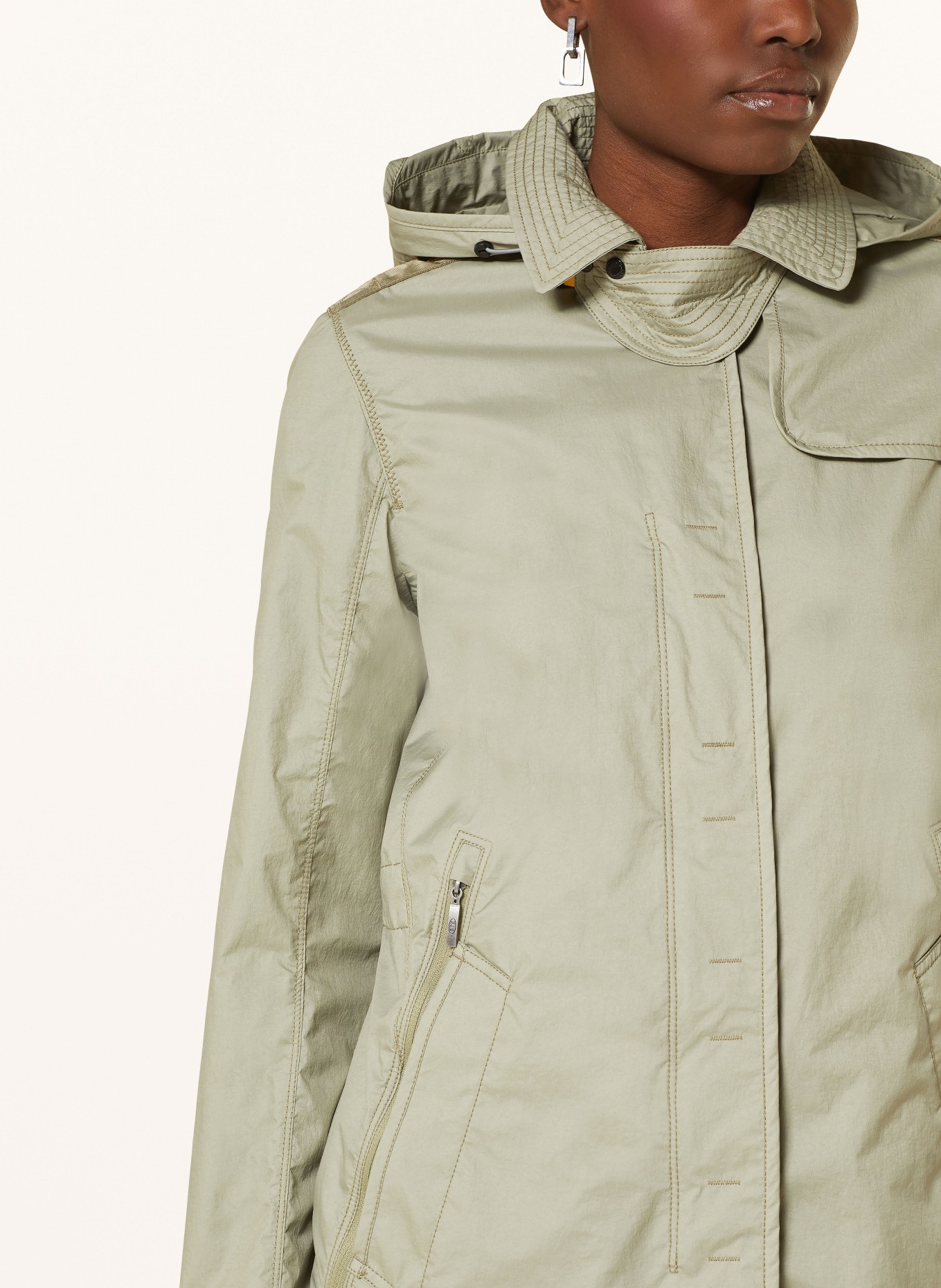 PARAJUMPERS Kabát AVERY s odnímatelnou kapucí, Barva: SVĚTLE ZELENÁ (Obrázek 5)