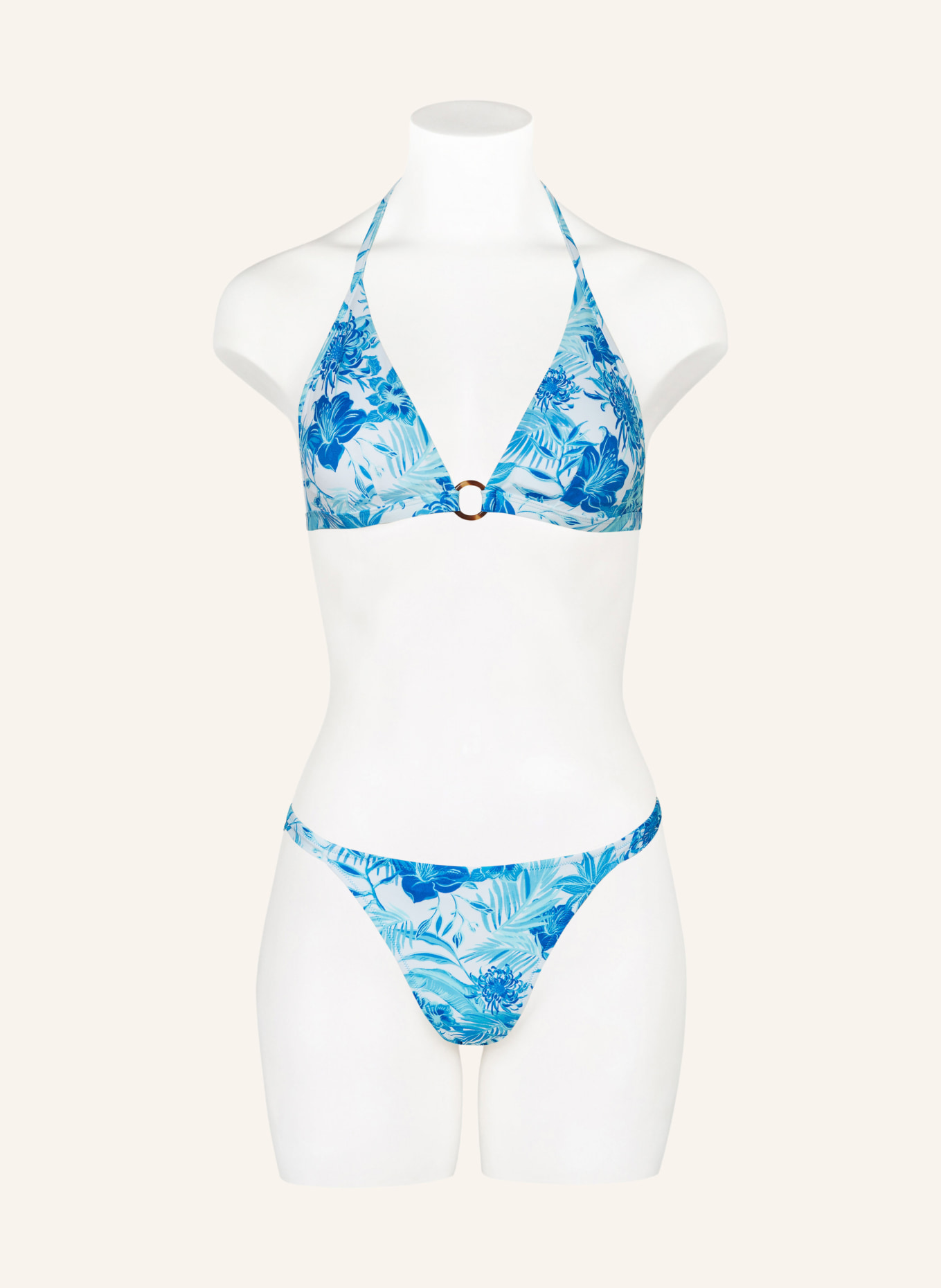 VILEBREQUIN Brazilian bikini bottoms TAHITI FLOWERS, Color: WHITE/ LIGHT BLUE/ TURQUOISE (Image 2)