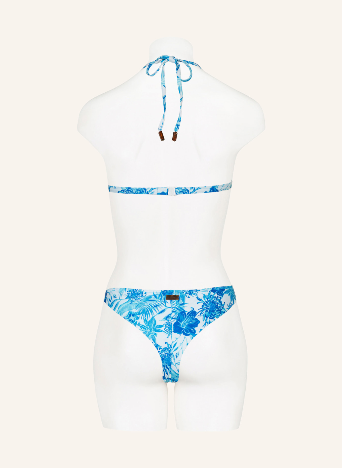 VILEBREQUIN Brazilian bikini bottoms TAHITI FLOWERS, Color: WHITE/ LIGHT BLUE/ TURQUOISE (Image 3)