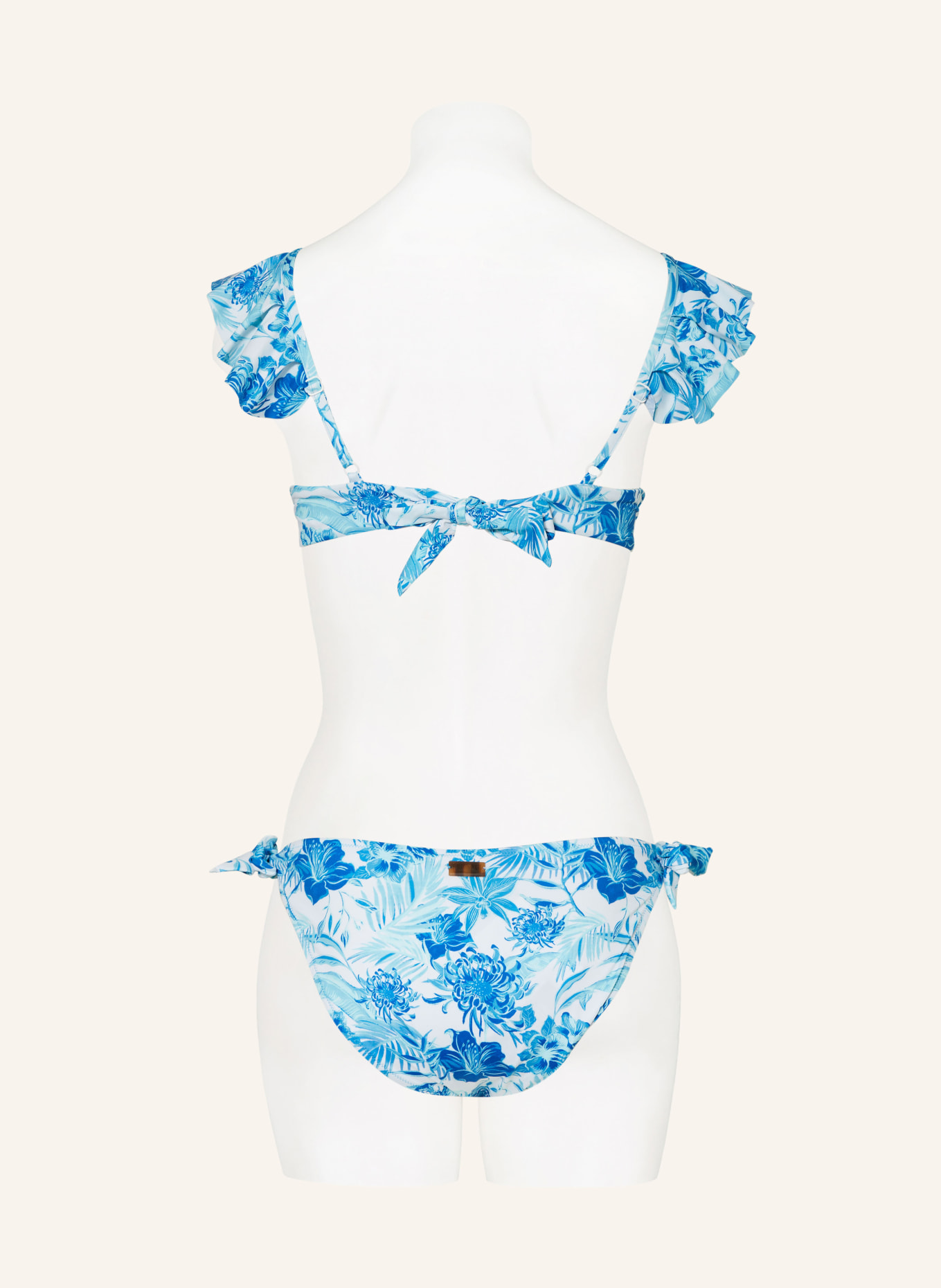 VILEBREQUIN Basic-Bikini-Hose TAHITI FLOWERS, Farbe: WEISS/ HELLBLAU/ TÜRKIS (Bild 3)