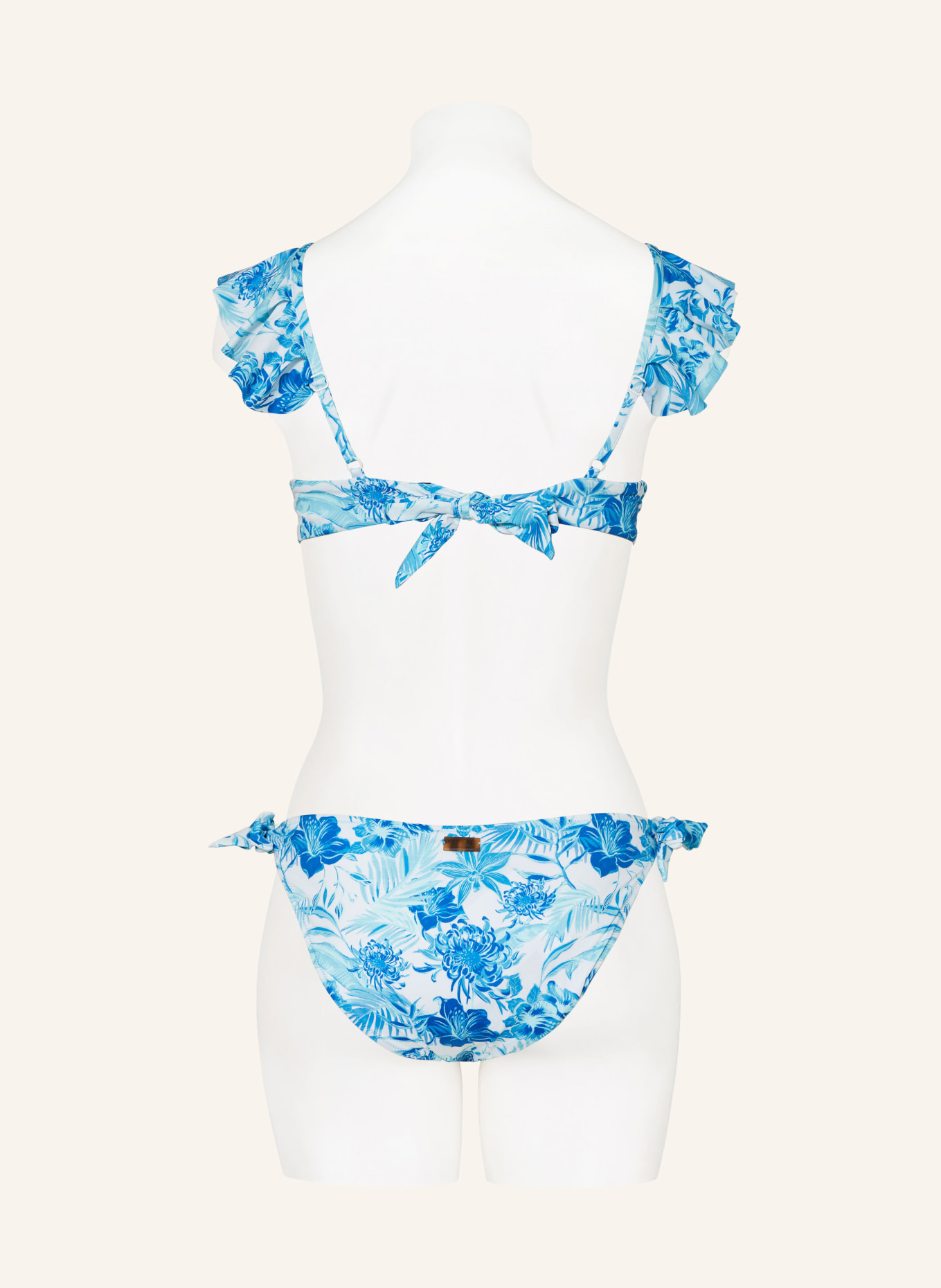 VILEBREQUIN Underwired bikini top TAHITI FLOWERS, Color: WHITE/ LIGHT BLUE/ TURQUOISE (Image 3)