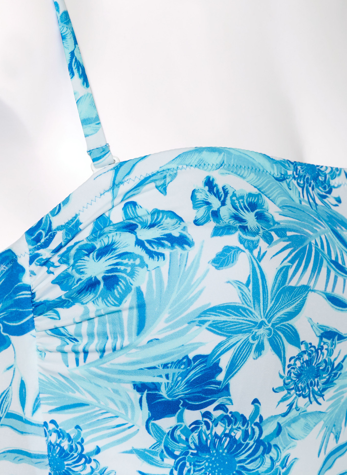 VILEBREQUIN Bandeau swimsuit TAHITI FLOWERS, Color: LIGHT BLUE/ BLUE/ TURQUOISE (Image 6)