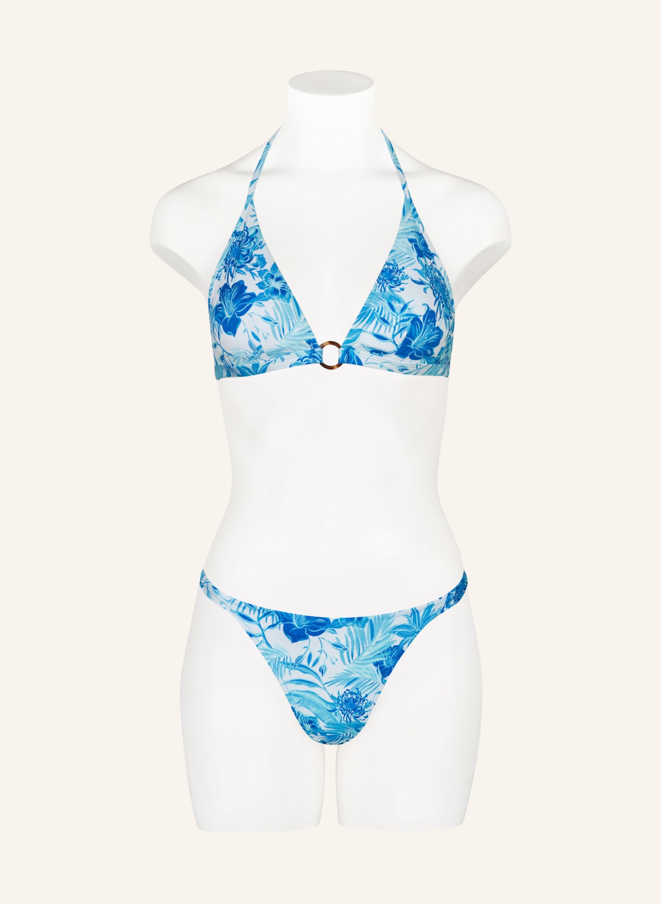 VILEBREQUIN Neckholder-Bikini-Top TAHITI FLOWERS, Farbe: WEISS/ HELLBLAU/ TÜRKIS (Bild 2)