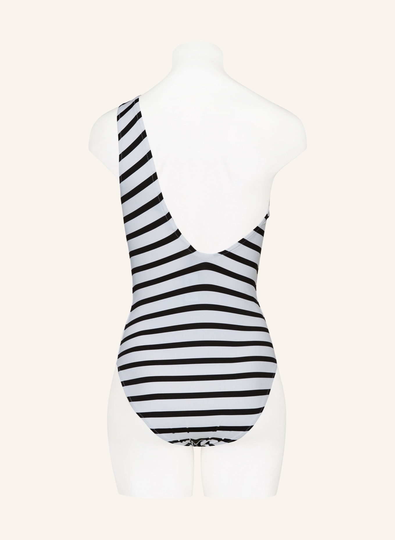VILEBREQUIN One-shoulder swimsuit RAYURES, Color: BLACK/ WHITE (Image 3)