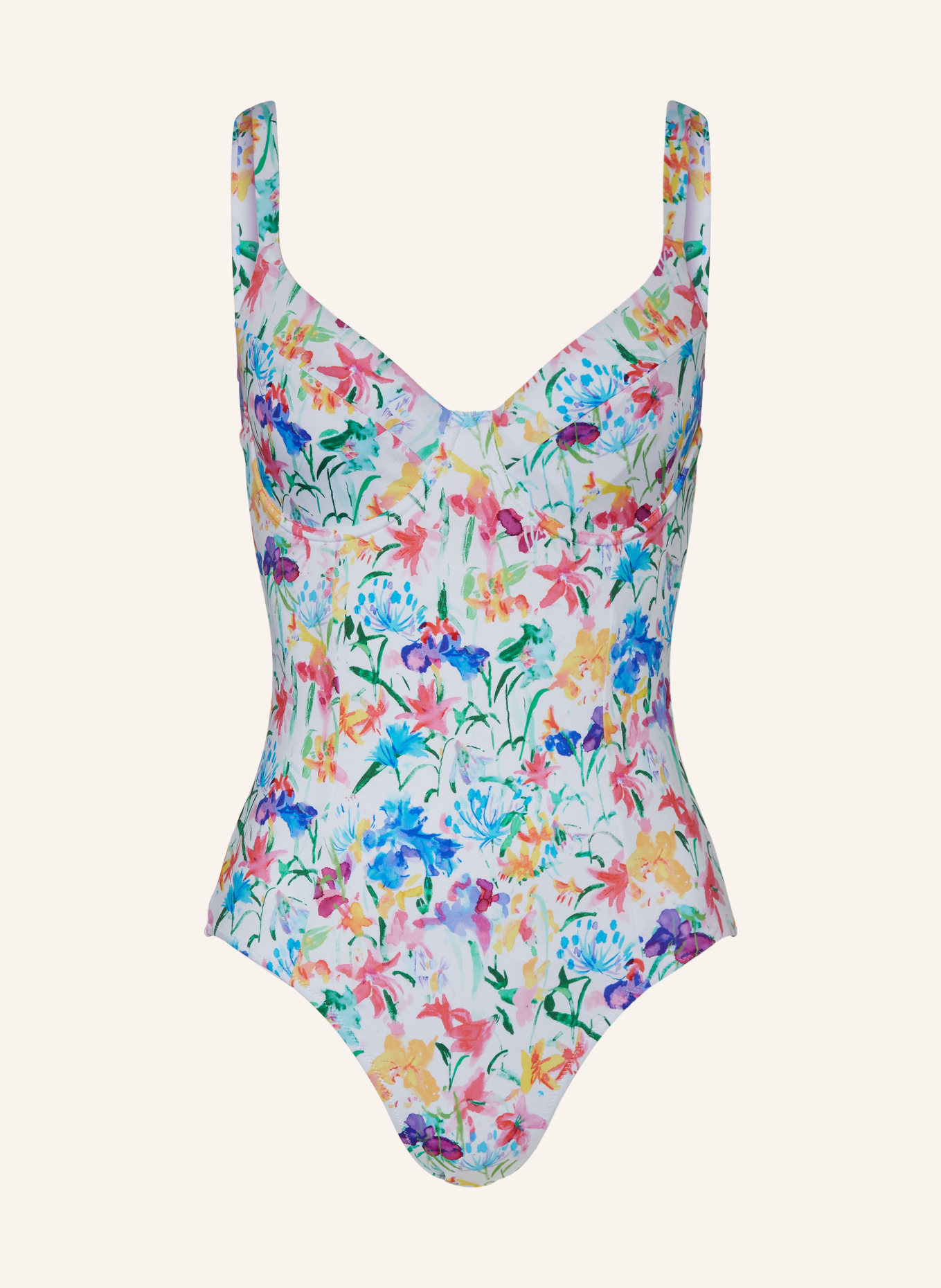 VILEBREQUIN Underwire swimsuit HAPPY FLOWERS, Color: WHITE/ BLUE/ PINK (Image 1)
