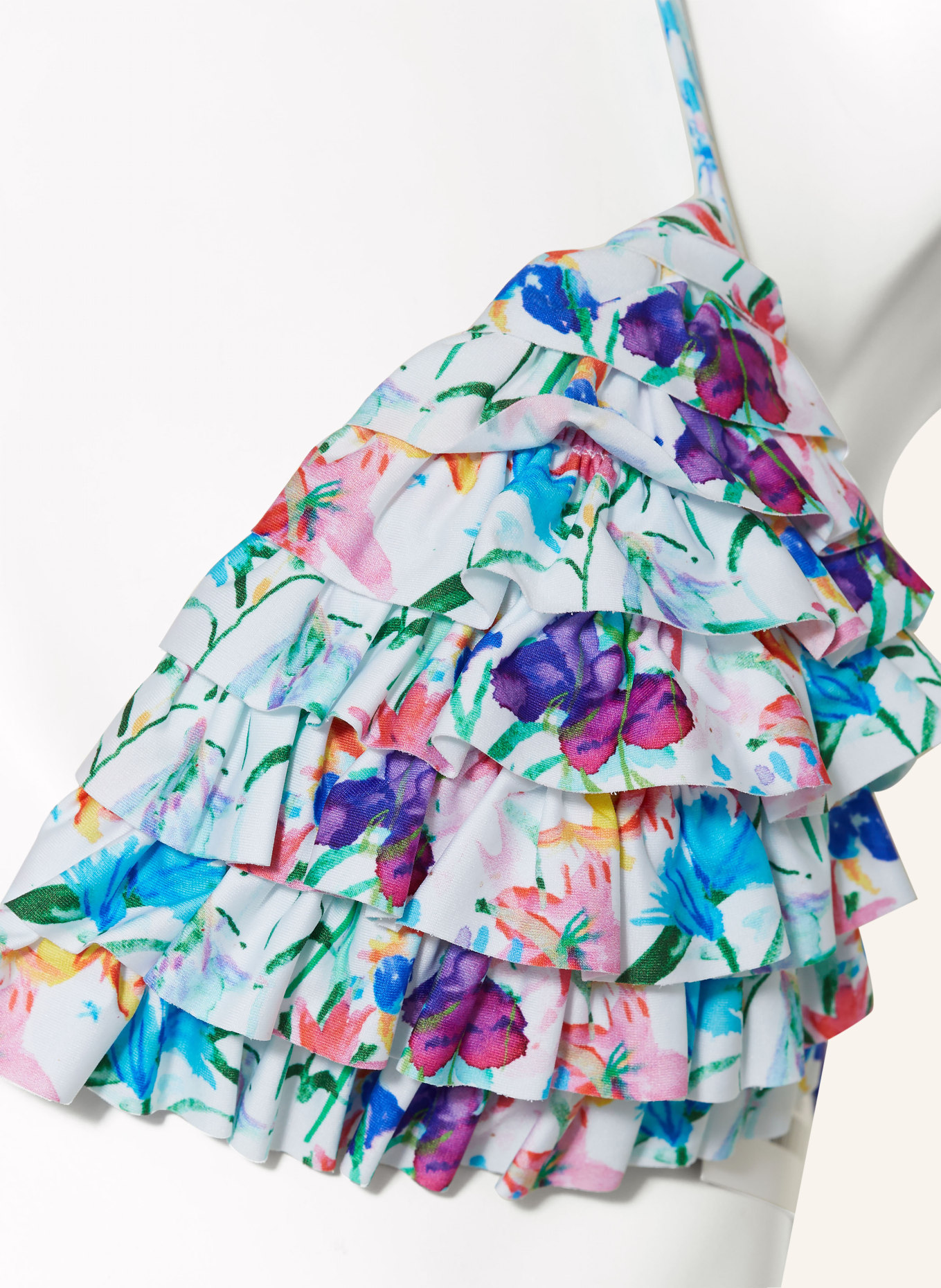 VILEBREQUIN Triangle bikini top HAPPY FLOWERS, Color: WHITE/ TURQUOISE/ PURPLE (Image 4)