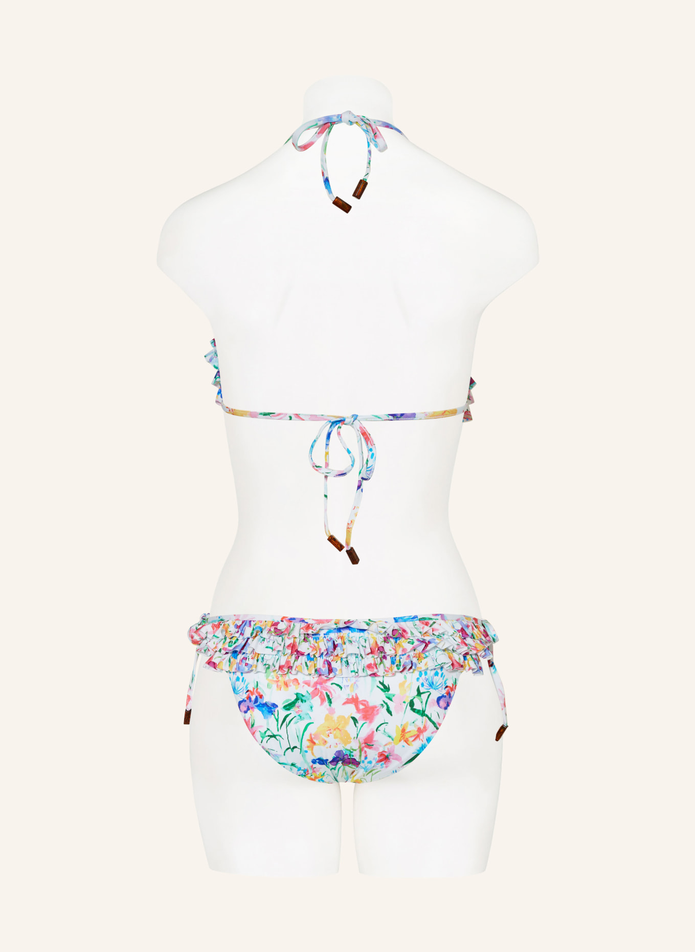 VILEBREQUIN Triangle bikini bottoms HAPPY FLOWERS, Color: WHITE/ PINK/ TURQUOISE (Image 3)