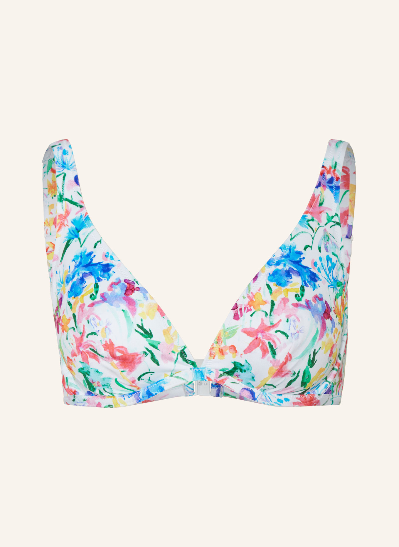 VILEBREQUIN Underwired bikini top HAPPY FLOWERS, Color: WHITE/ BLUE/ DARK YELLOW (Image 1)