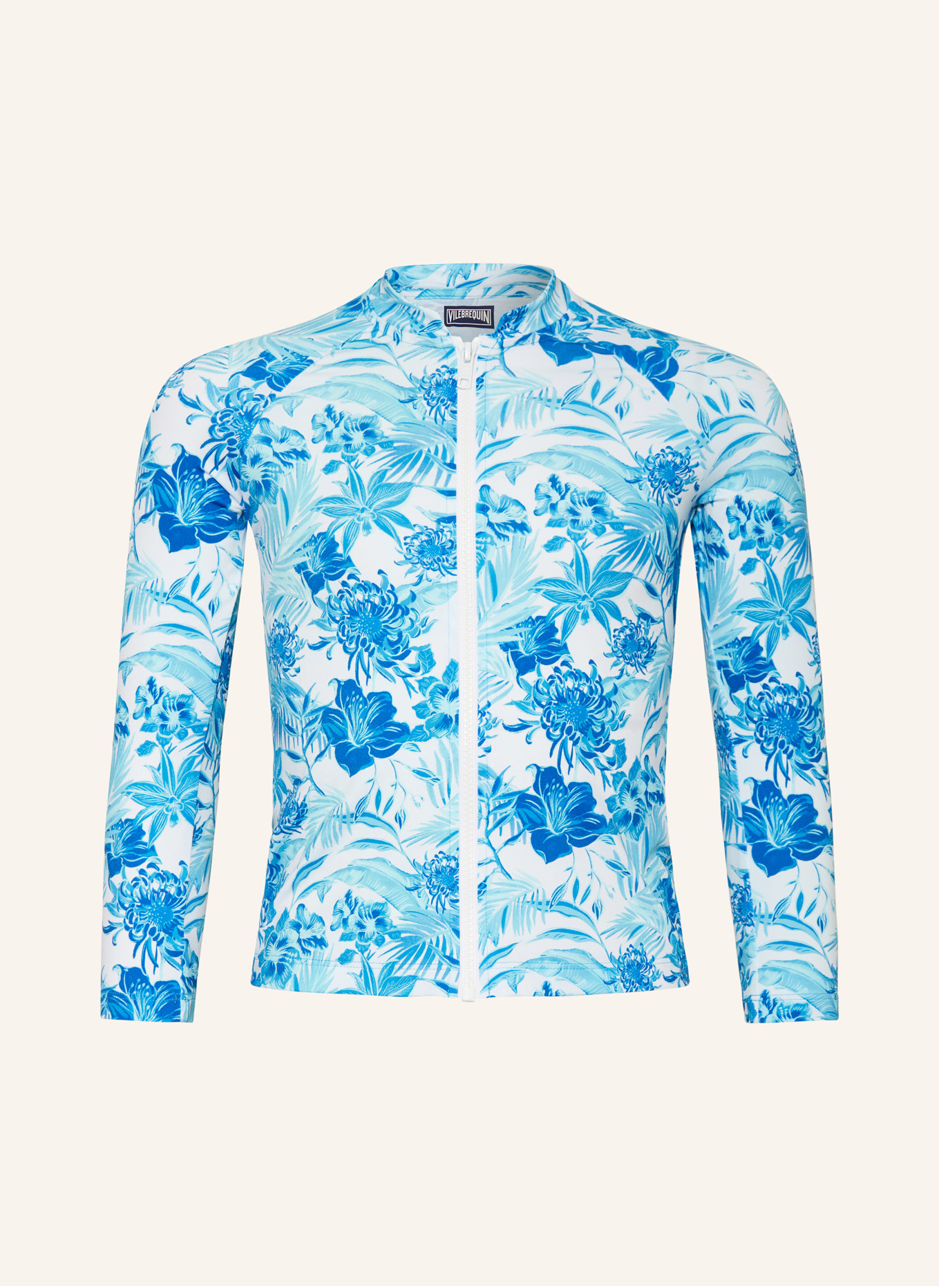 VILEBREQUIN Koszulka z ochroną UV TAHITI FLOWERS, Kolor: JASNONIEBIESKI/ TURKUSOWY (Obrazek 1)